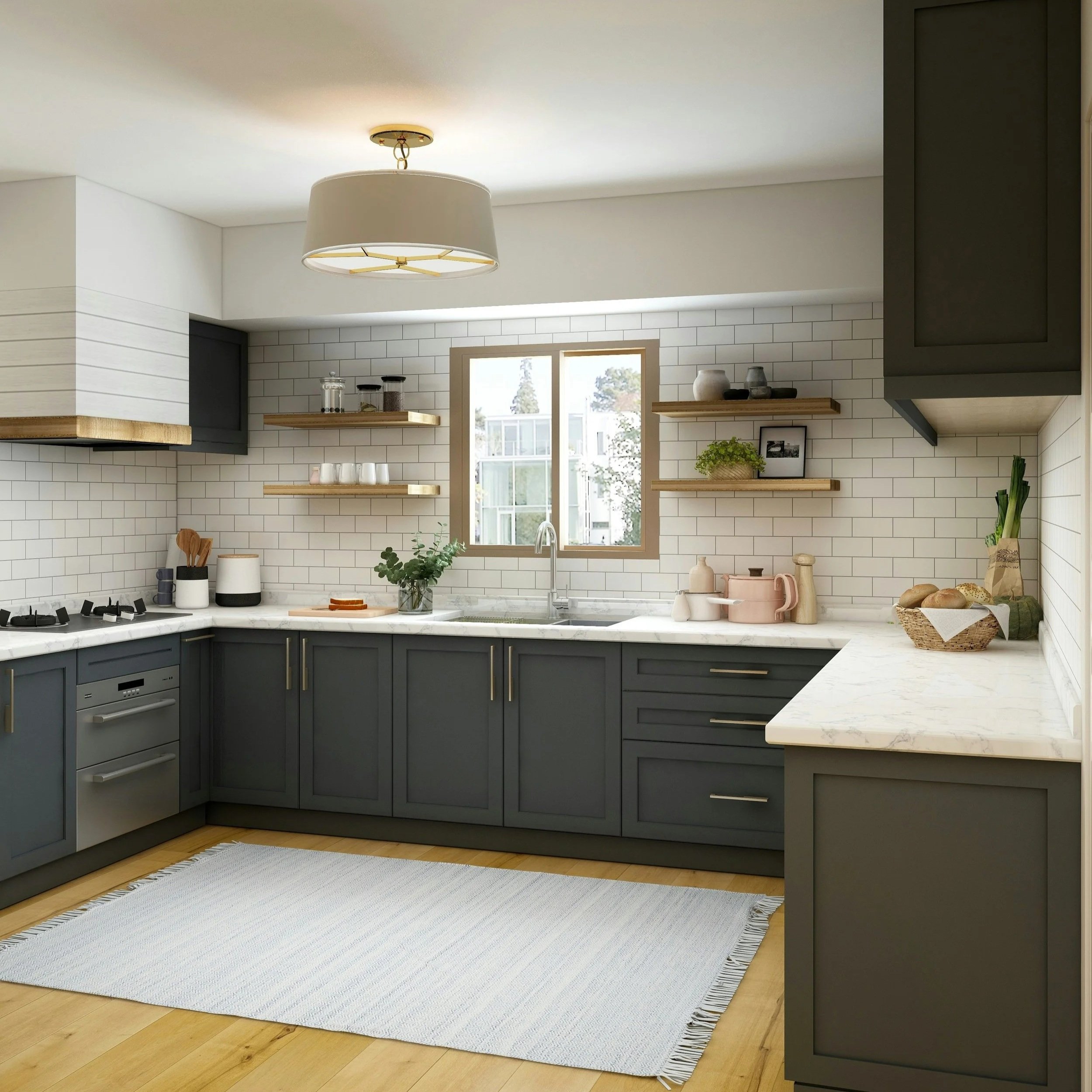 Gold and Chrome Mixed Metals in Kitchen