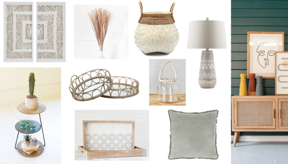 bohemian Interior design style moodboard