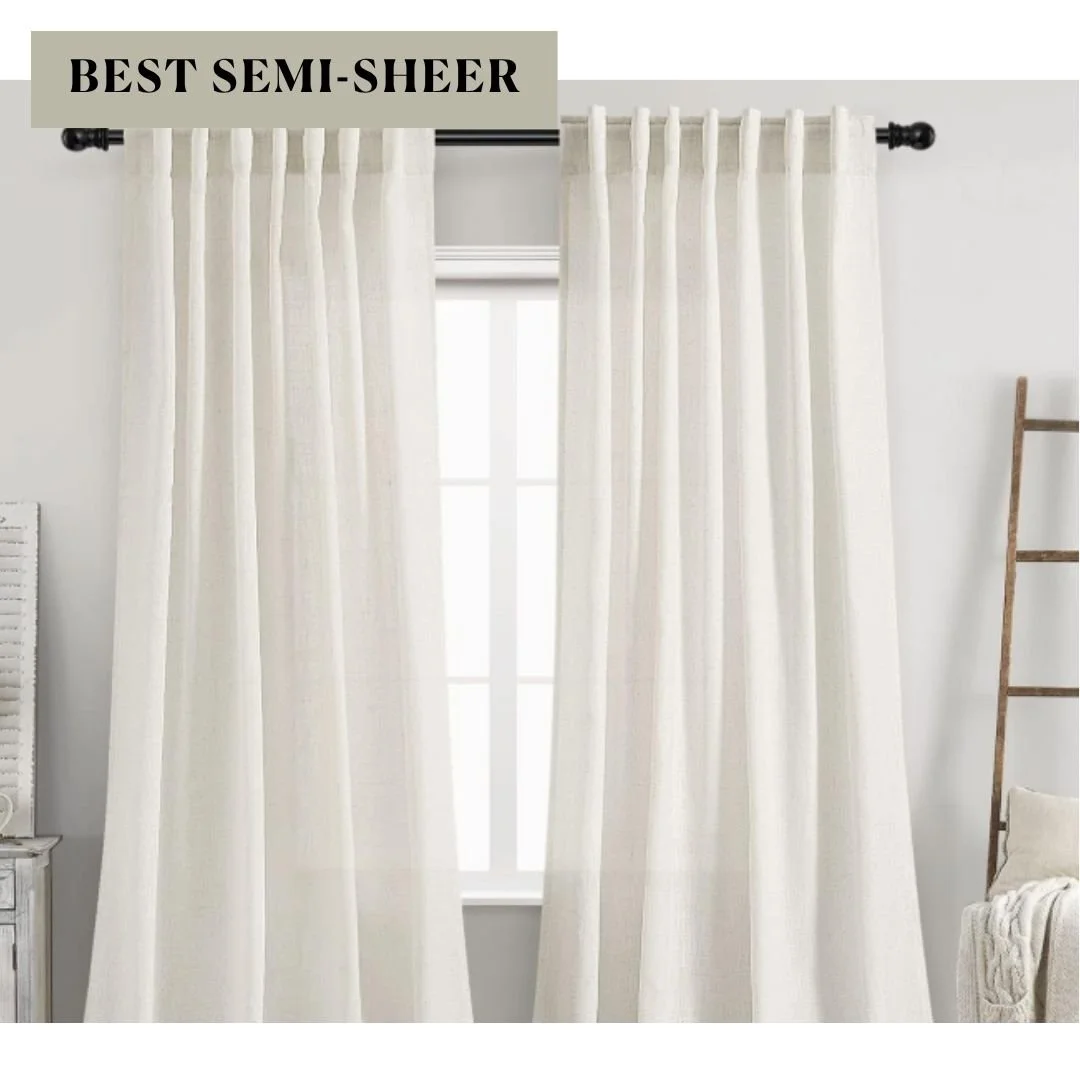 semi-sheer linen blend curtain panel