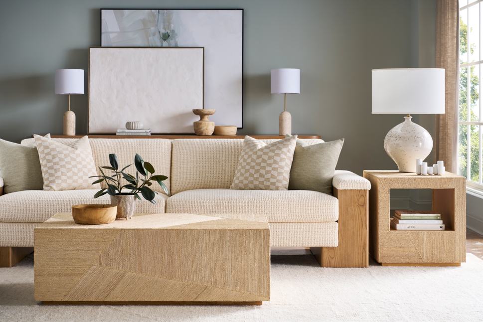 Modern Coastal Living Room with Layered Textures