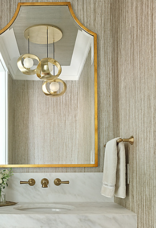 textured wallpaper in bathroom
