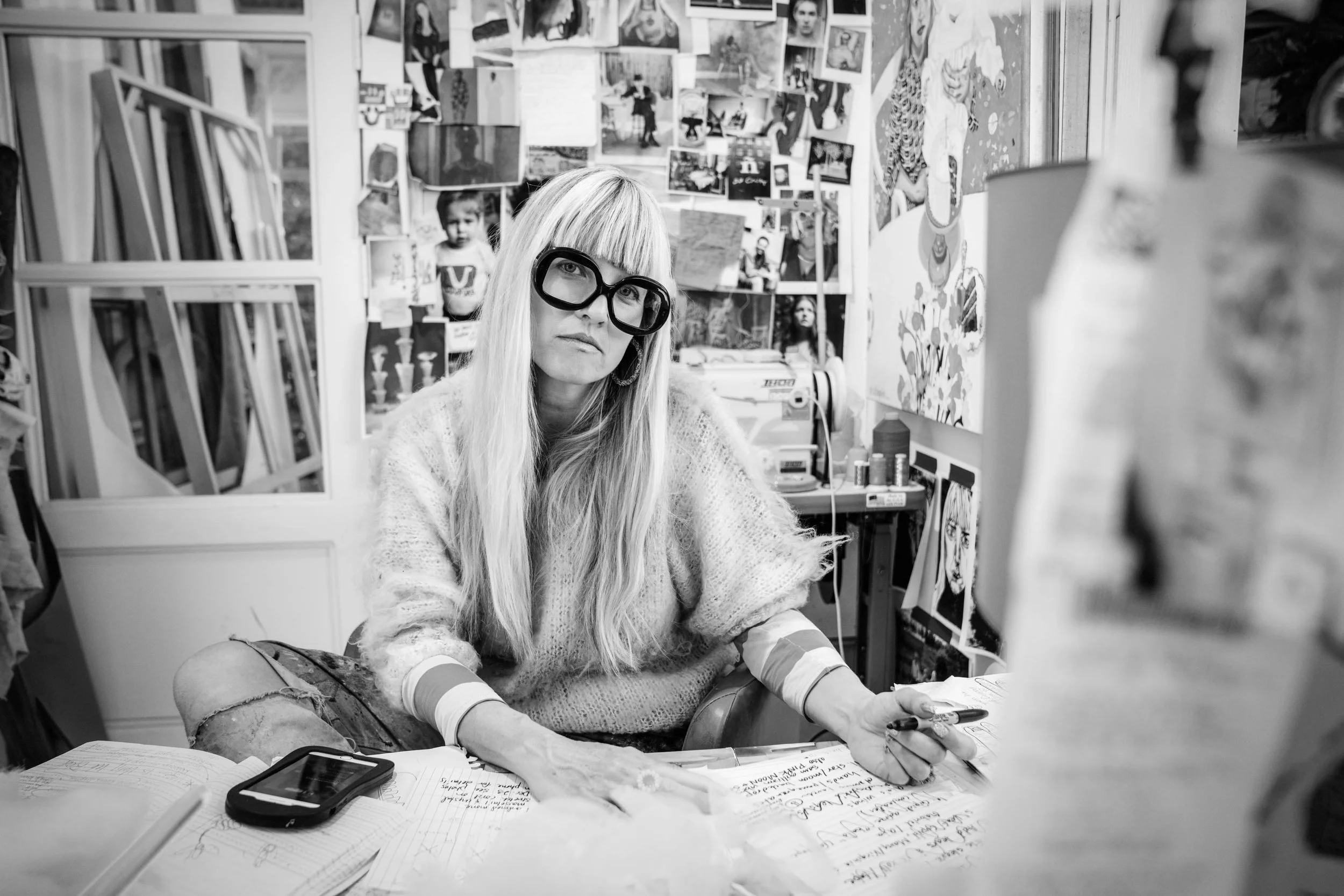 Artist-Elizabeth-Chapin at-Her-Studio-Desk-BW.jpg