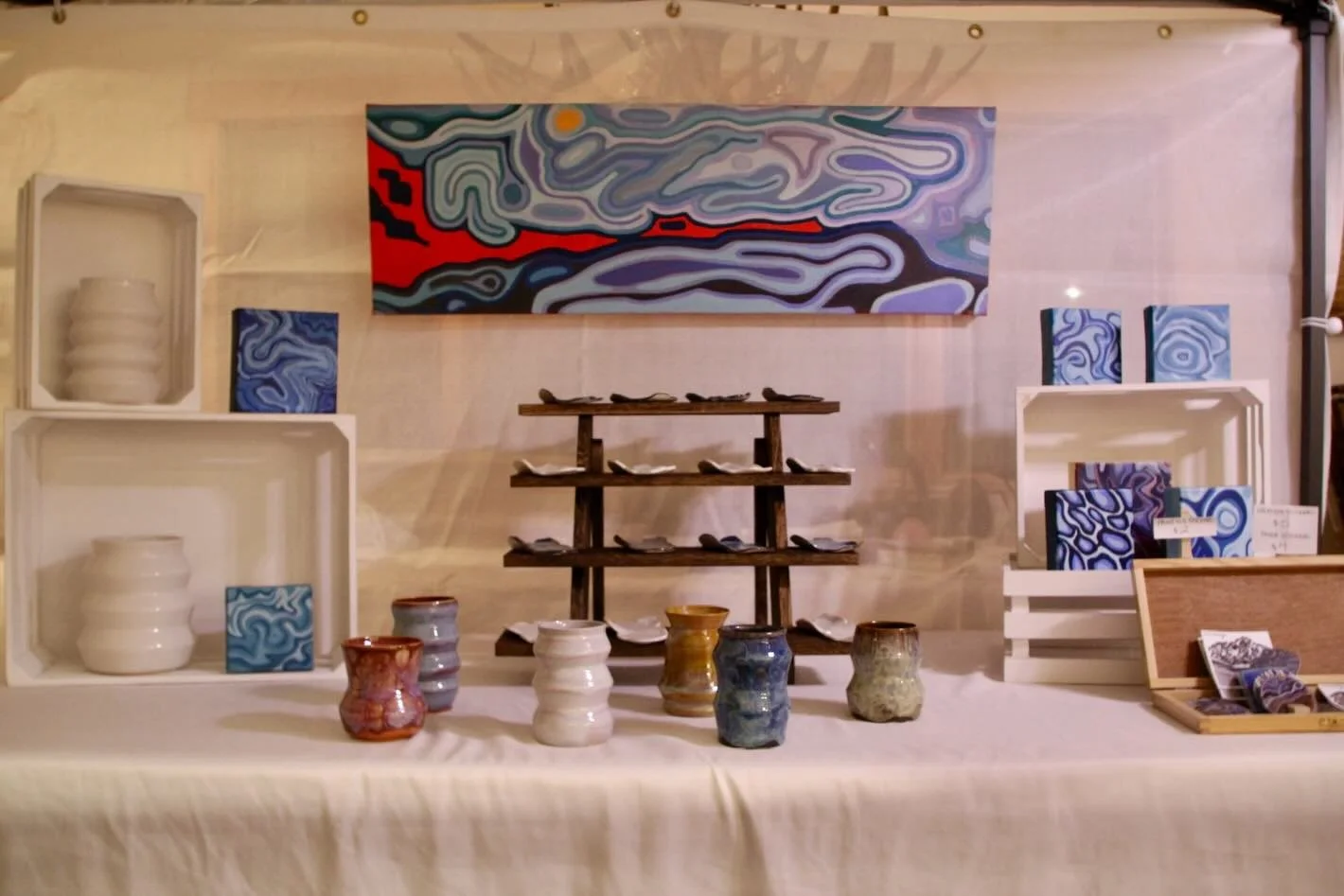 A little look at Tahoe Blue Studio all set up.

It&rsquo;s pretty fun seeing it all together in one space!

More to come &mdash; we&rsquo;ll be sharing upcoming Tahoe events soon.

#laketahoeartist #artmarket