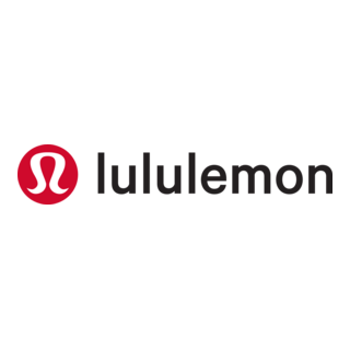 Lululemon logo with a red circular emblem and black text.