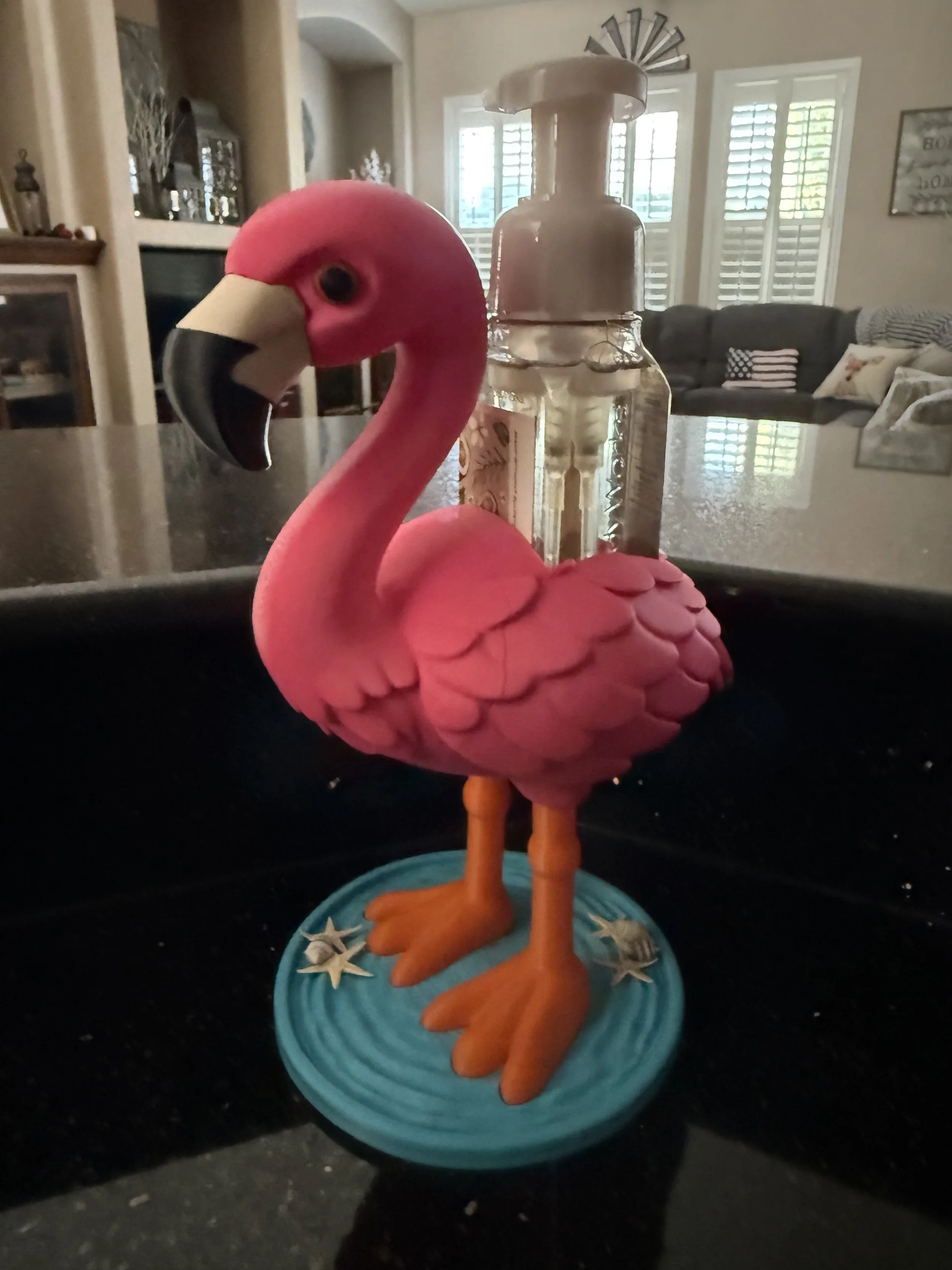 Vibrant Flamingo Figurine Bath & Body works foaming soap holder