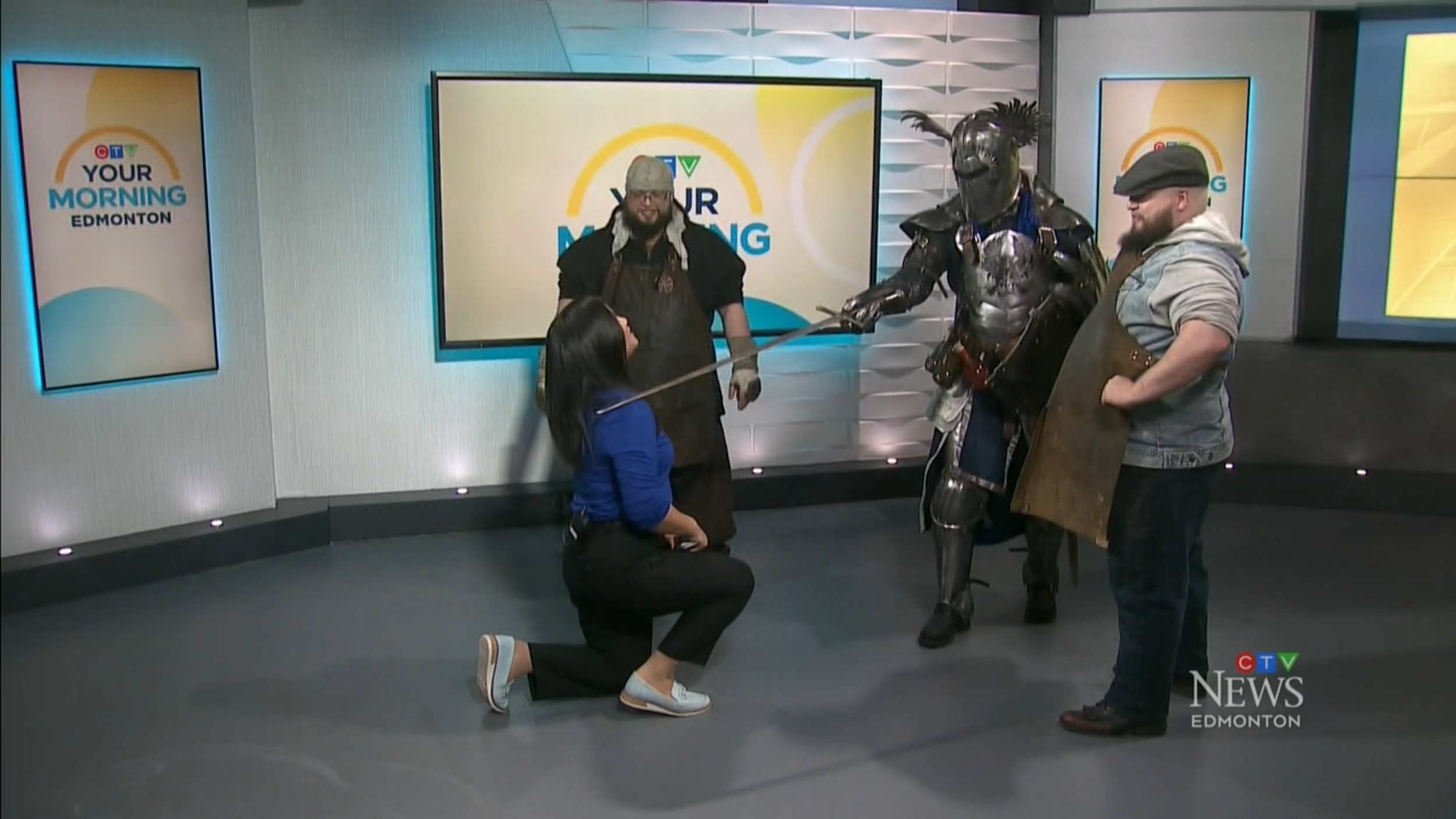 CTV Your Morning Edmonton reporter Kim Wynn features The Twins of Mount Crom Armouries (Bernardo and Gonzalo Franco) and The Winged Crusader (Alex Osborn) at their morning show at CTV Edmonton
• February 2, 2026 • Click to watch video from CTV News w