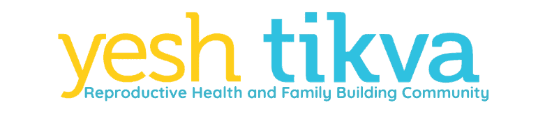 Yesh Tikva logo with the tagline "Reproductive Health and Family Building Community" in blue text.
