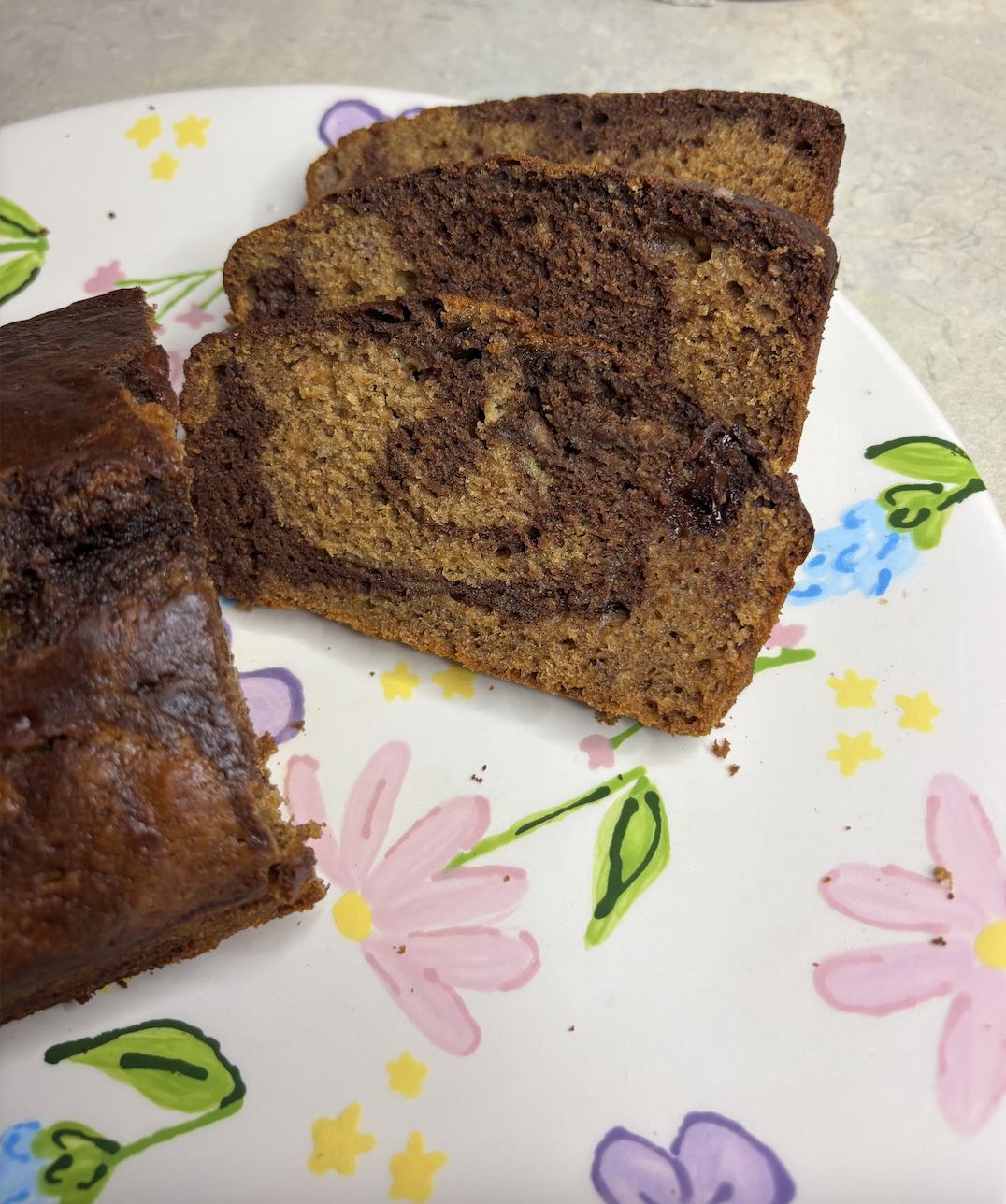 Marbled chocolate espresso banana bread *available upon request