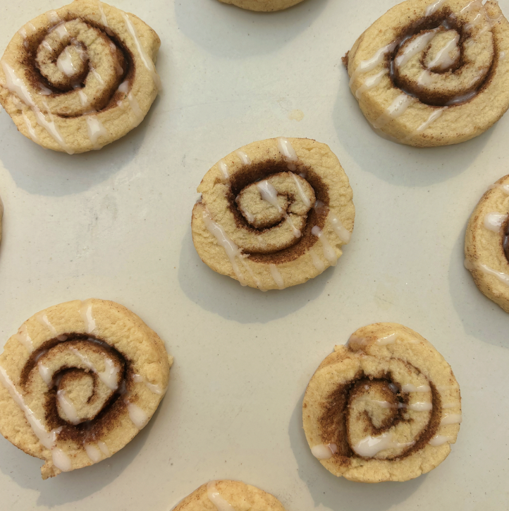 Cinnamon roll sugar cookies (about 48) *available upon request