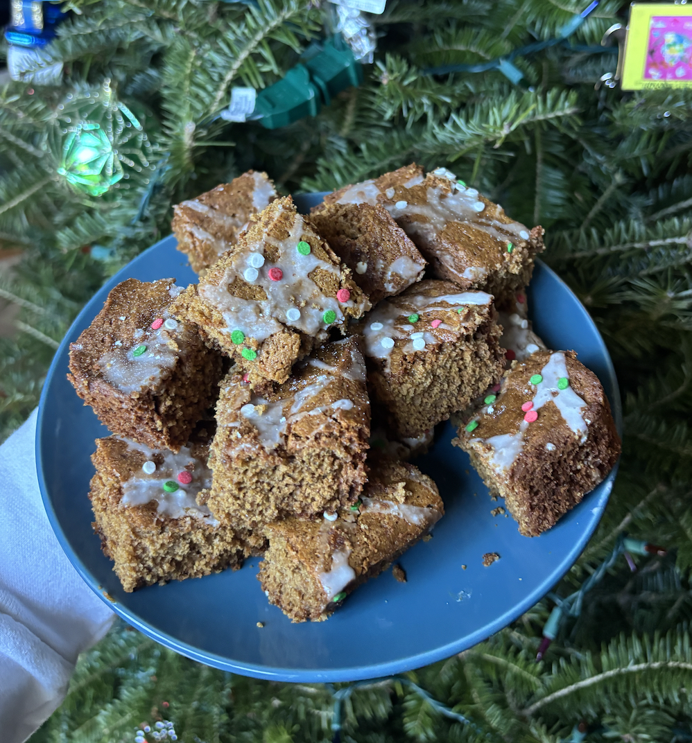 Gingerbread cookie bars (about 16) *available upon request