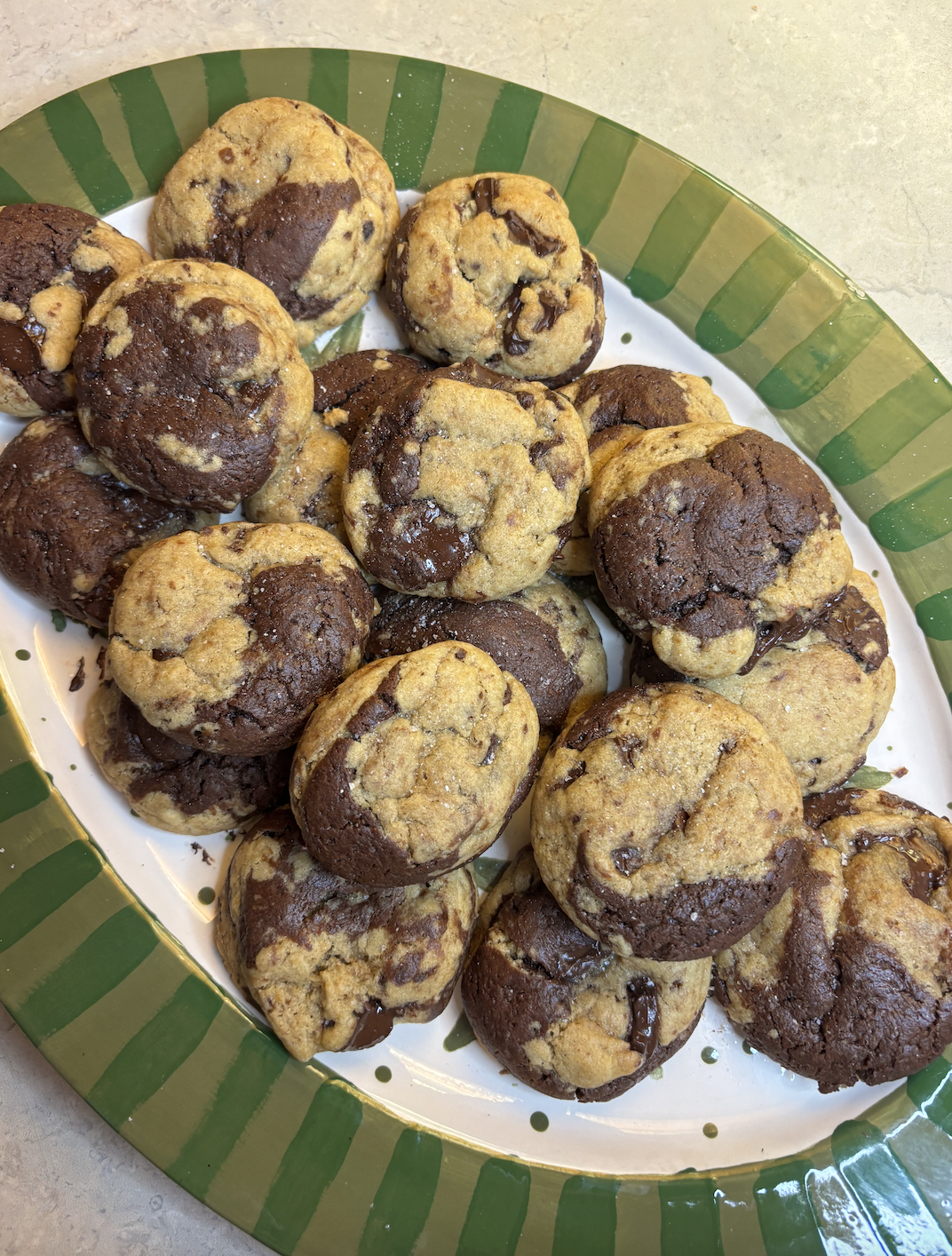Espresso brownie chocolate chip cookies (about 24 cookies)