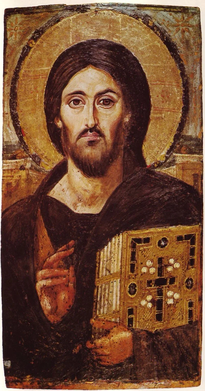 Sixth-century icon of Christ Pantocrator from St Catherine's Monastery, Sinai