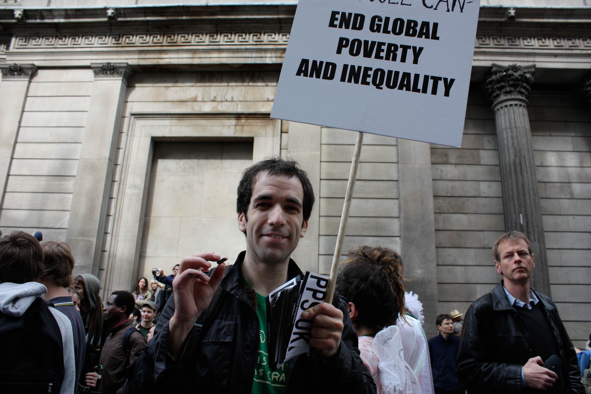 Seed pill distribution at 2009 London G20 Summit Protest