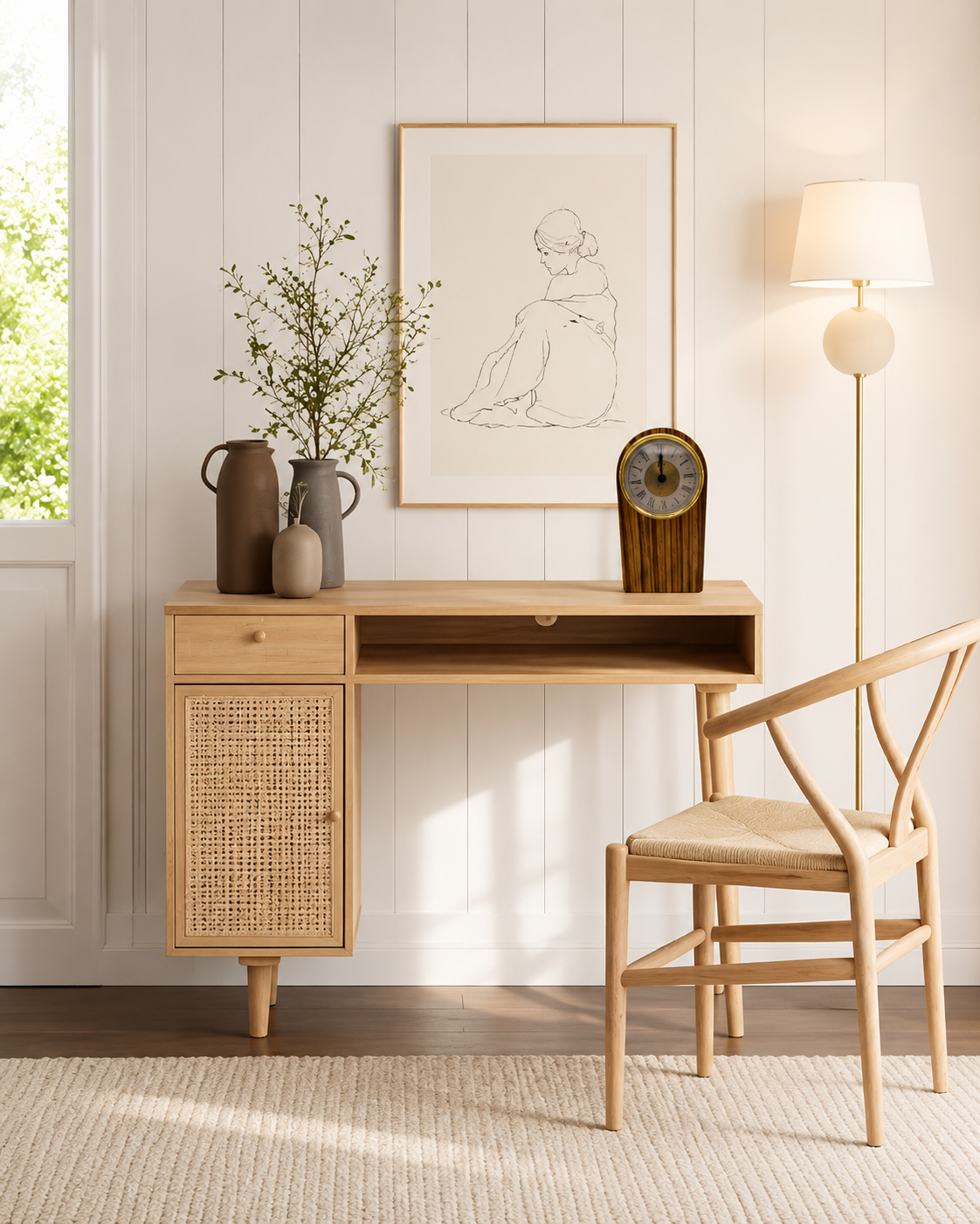 Beautiful Bespoke Handmade Solid Walnut Desk Clock