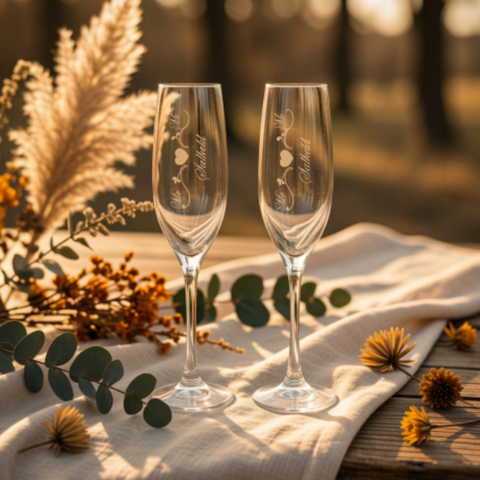 Personalised Engraved Champagne Glasses