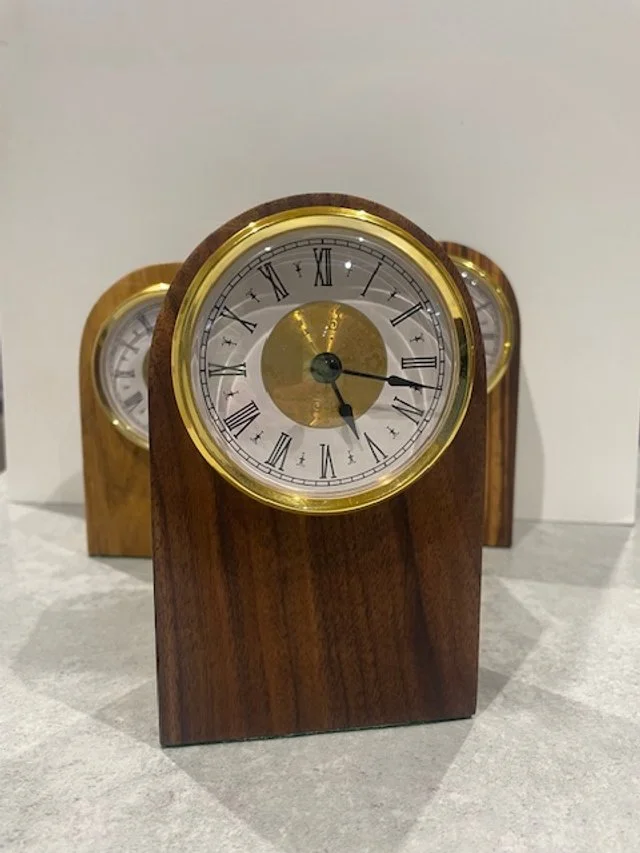 Beautiful Bespoke Handmade Solid Walnut Desk Clock