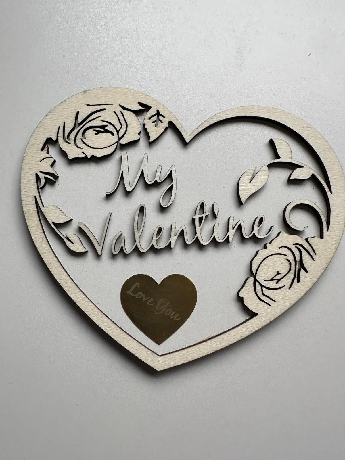 Personalised Valentine heart plaque with engraved message