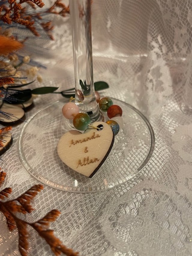 Personalised wine glass charms Pack of 25