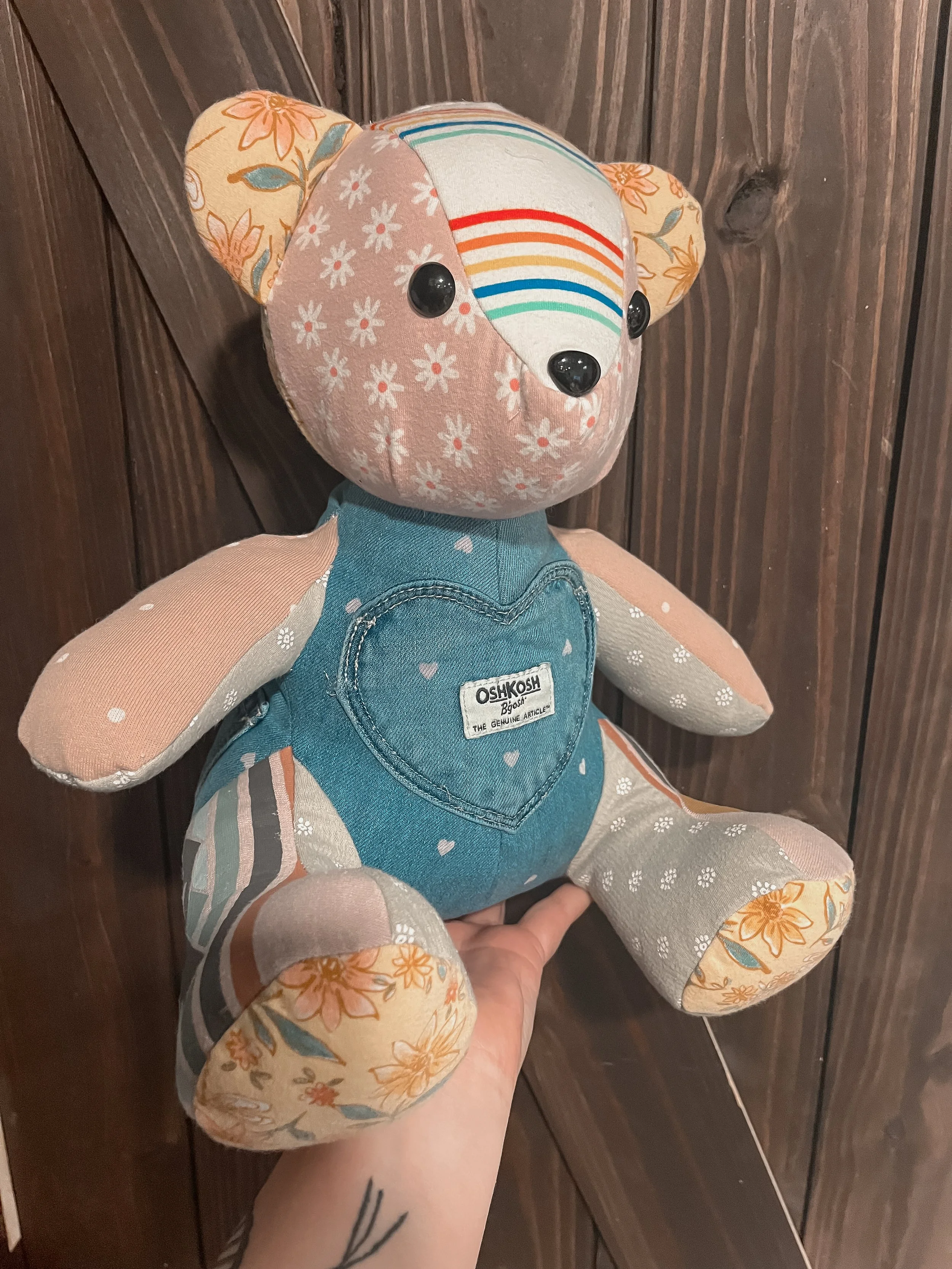 Handmade Memory Bear Keepsake | Baby Clothes Memory Bear