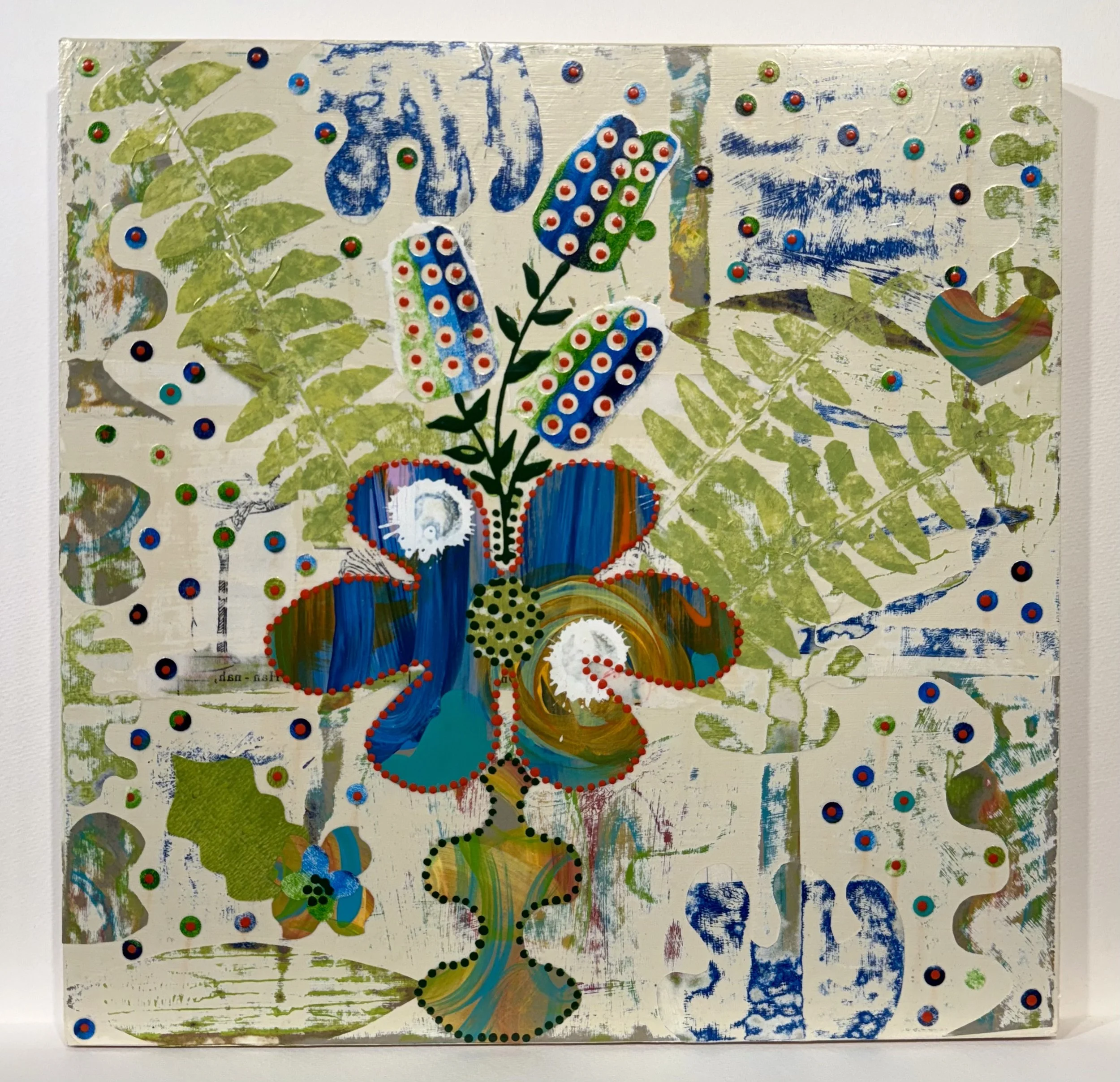 Polka Dots & Pollination | 2025 | 12" x 12"