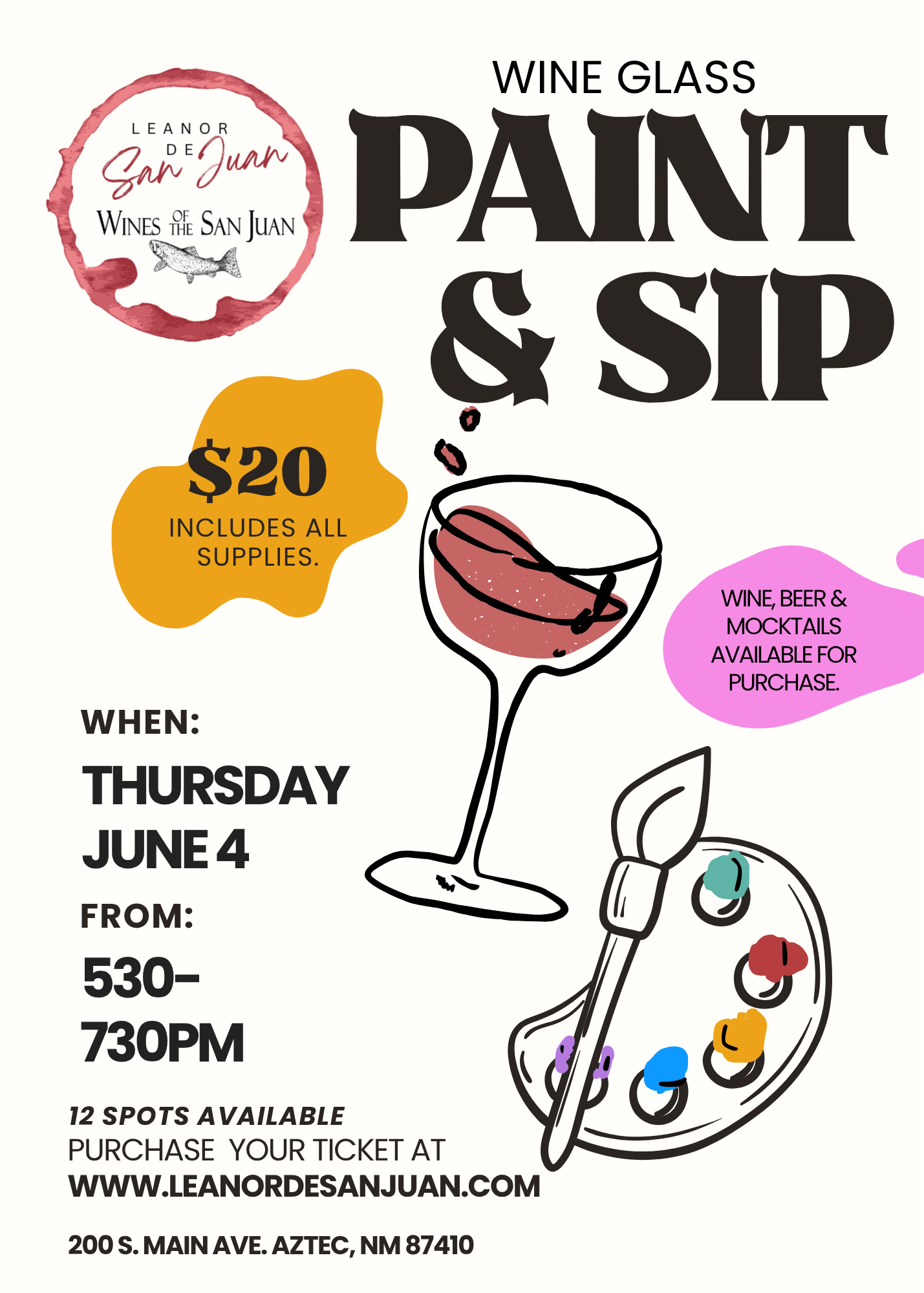 Sip &amp; Create: Wine Glass Paint Class