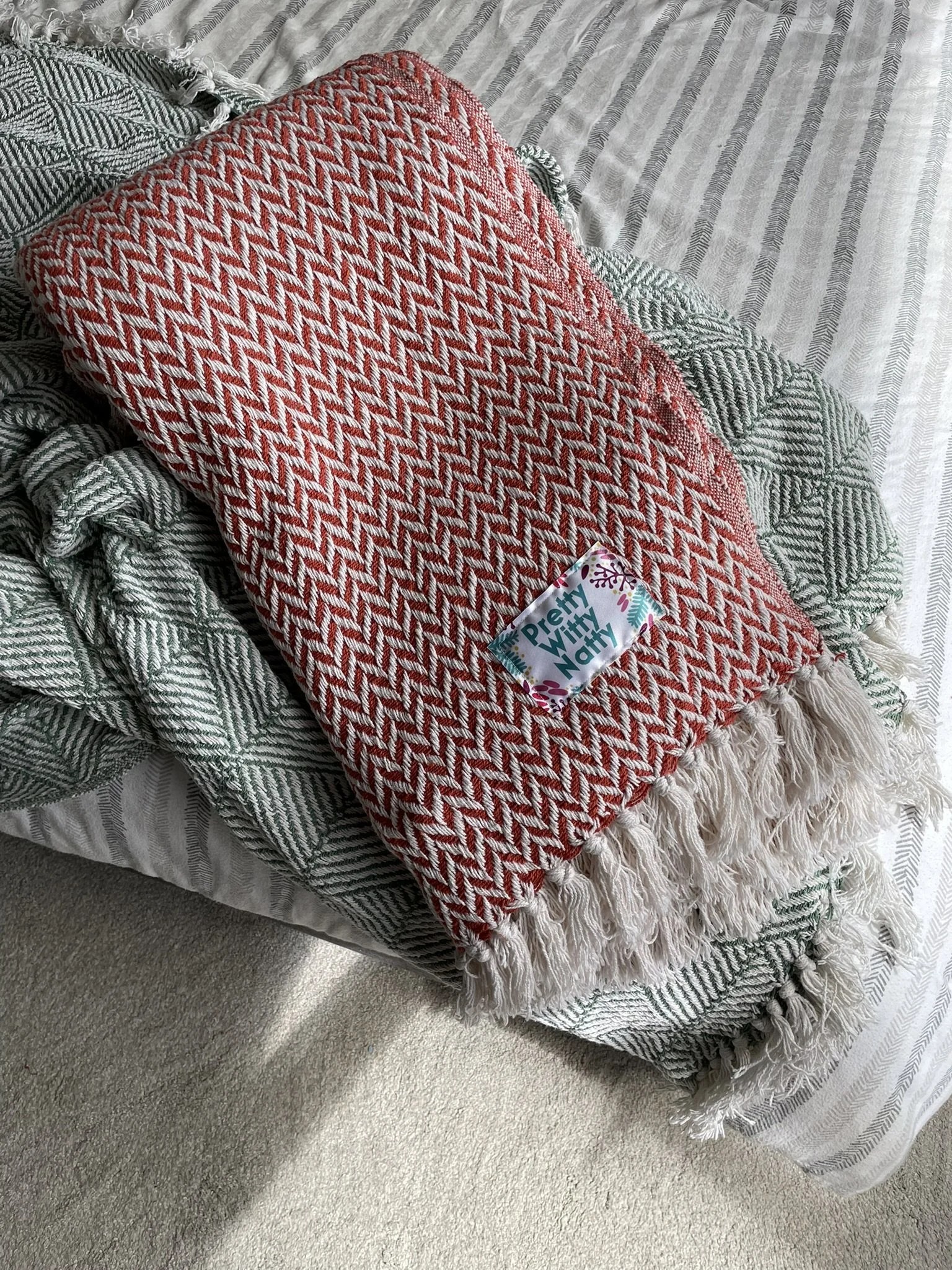 Pumpkin Spice Orange & White Chevron Blanket