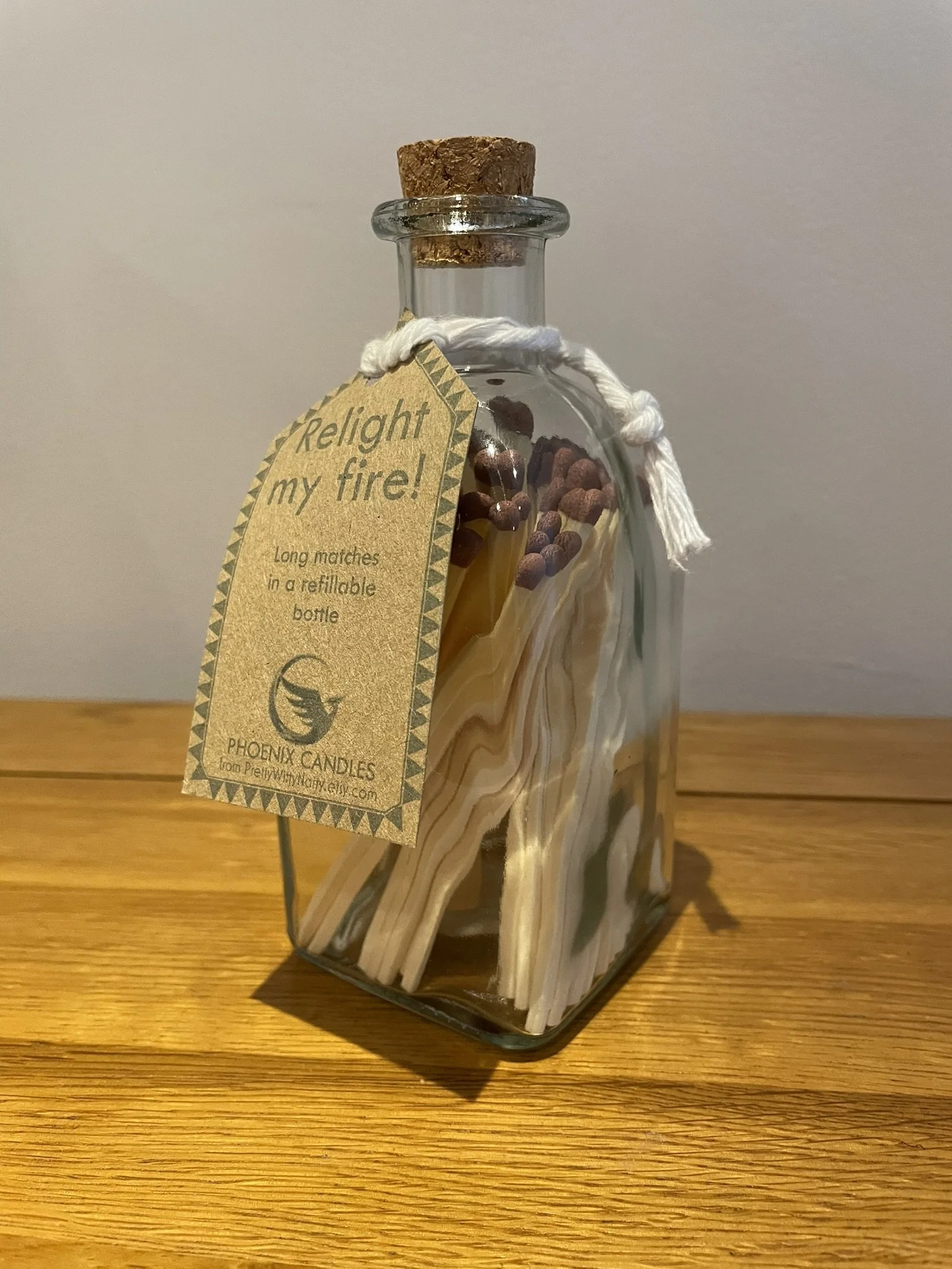 Refillable Match Jar with 100 Long Safety Matches