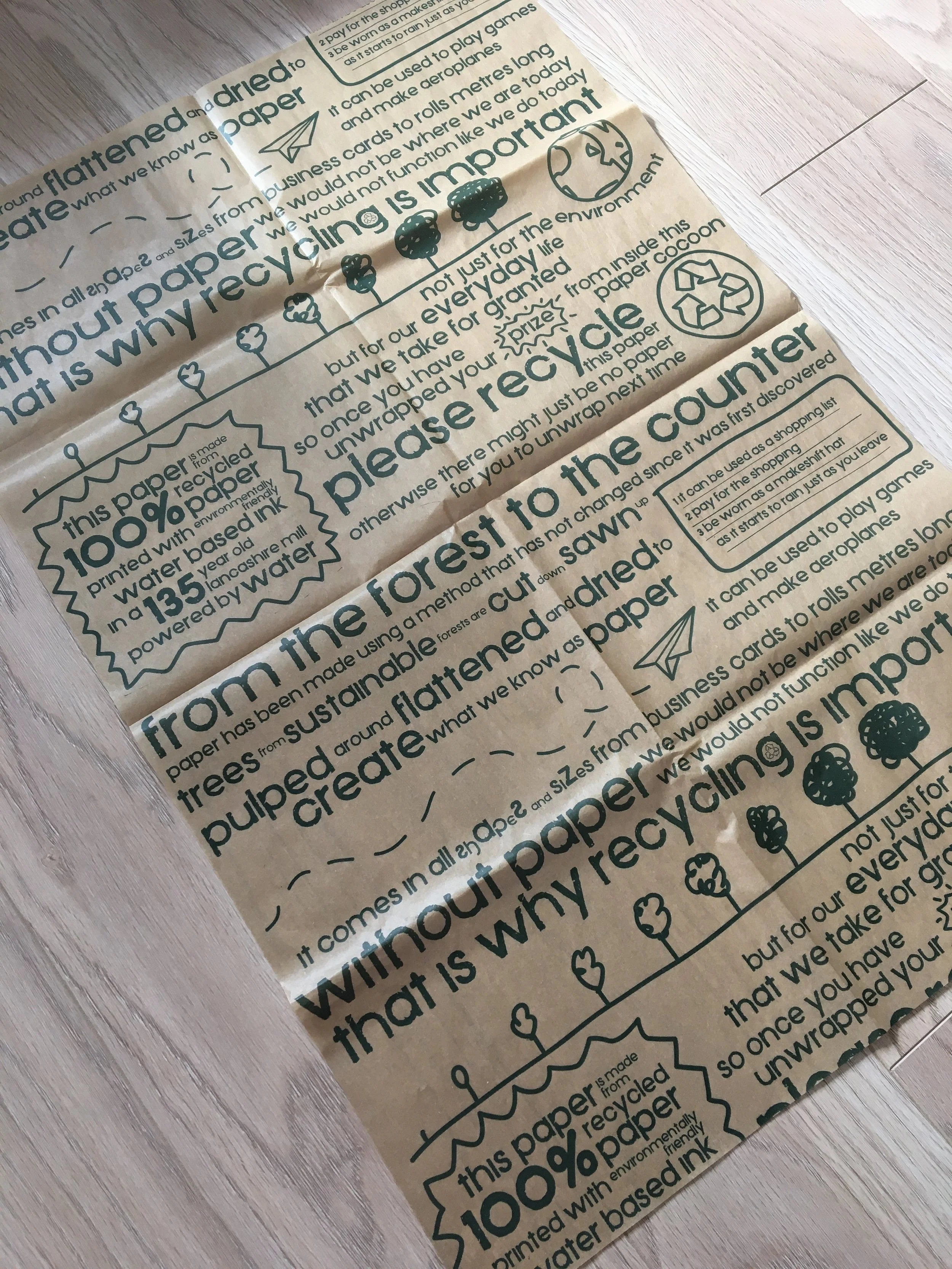 Recycled green & kraft tissue paper