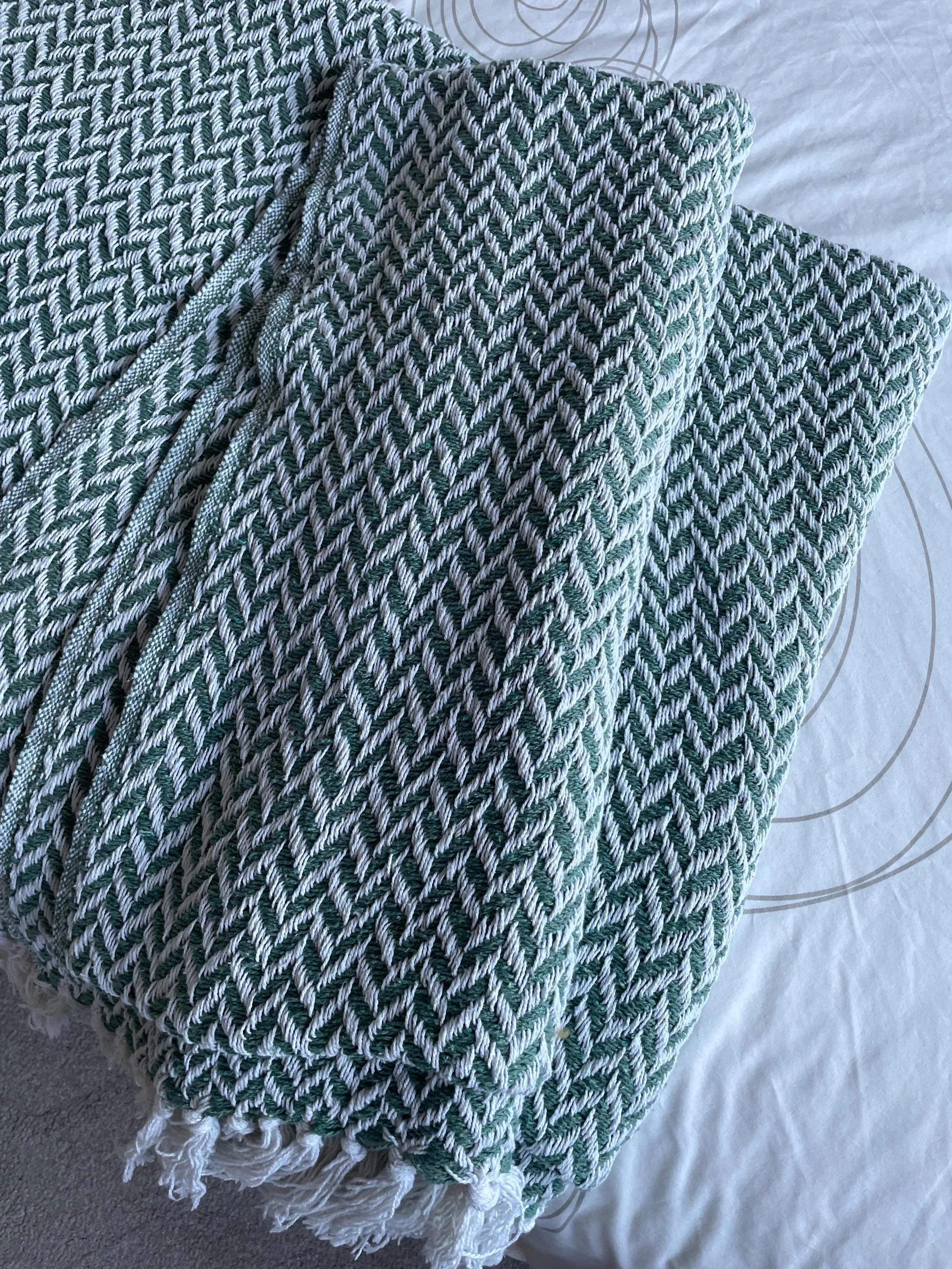 Sage Green Chevron Blanket