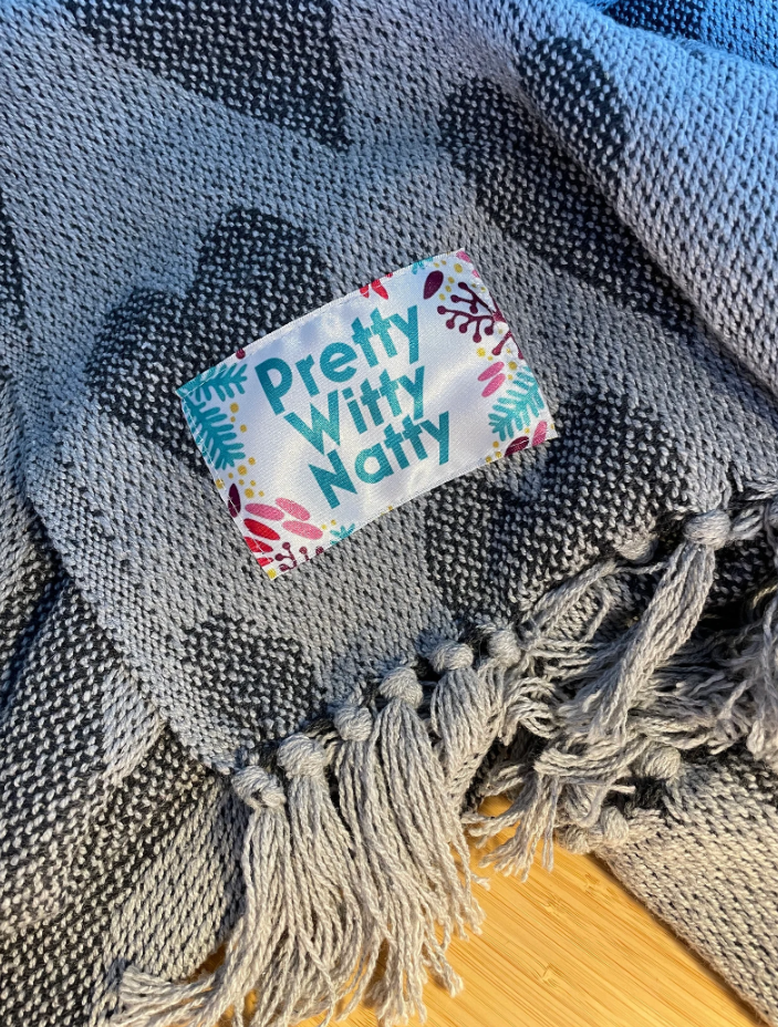 Charcoal Grey Hearts Cotton Blanket