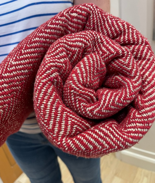 Red Chevron Zigzag Blanket