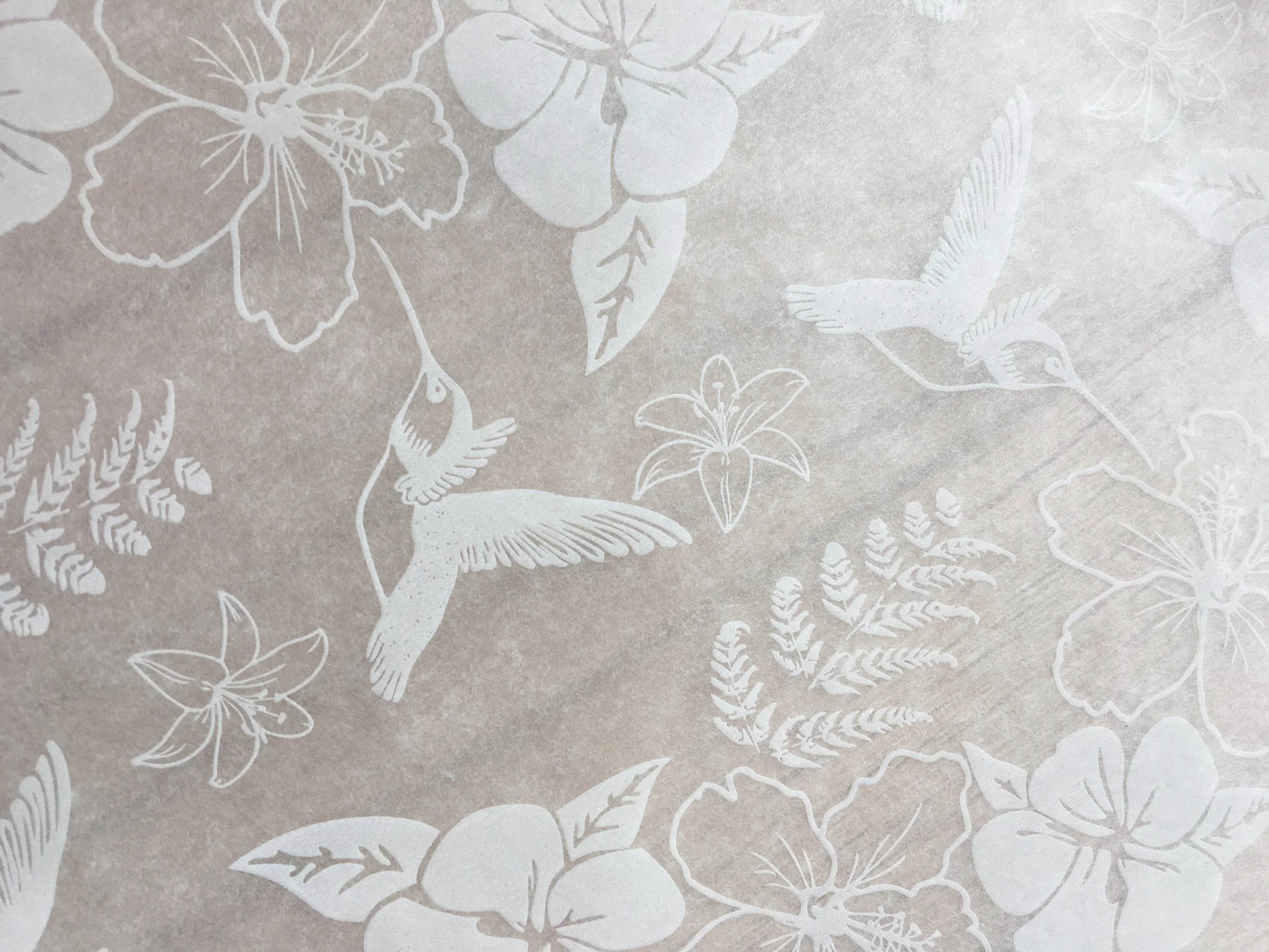 White Hummingbird & Floral Tissue Paper – Wedding Gift Wrap