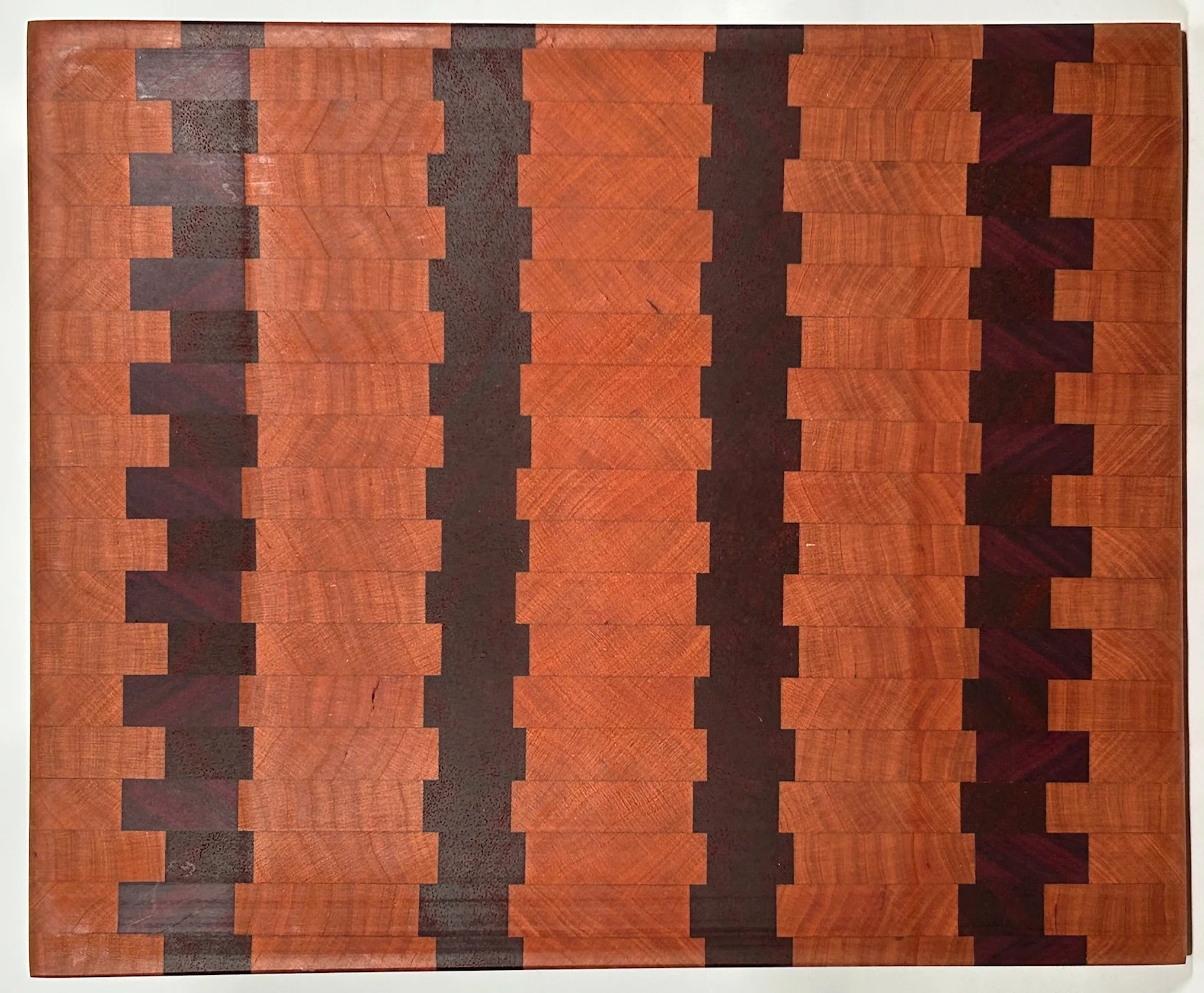 10" X 12" Hex Check Cutting Board made with Cherry and Purple Heart