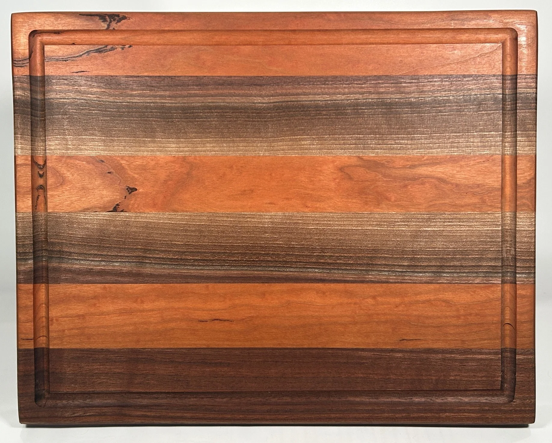 12.5" X 16" Striped Cutting Board made of Black Walnut and Cherry