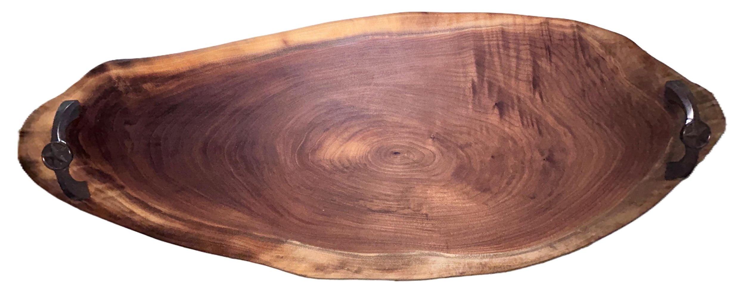 32" x 12" Center Cut Black Walnut Serving Tray with Texas Star Handles