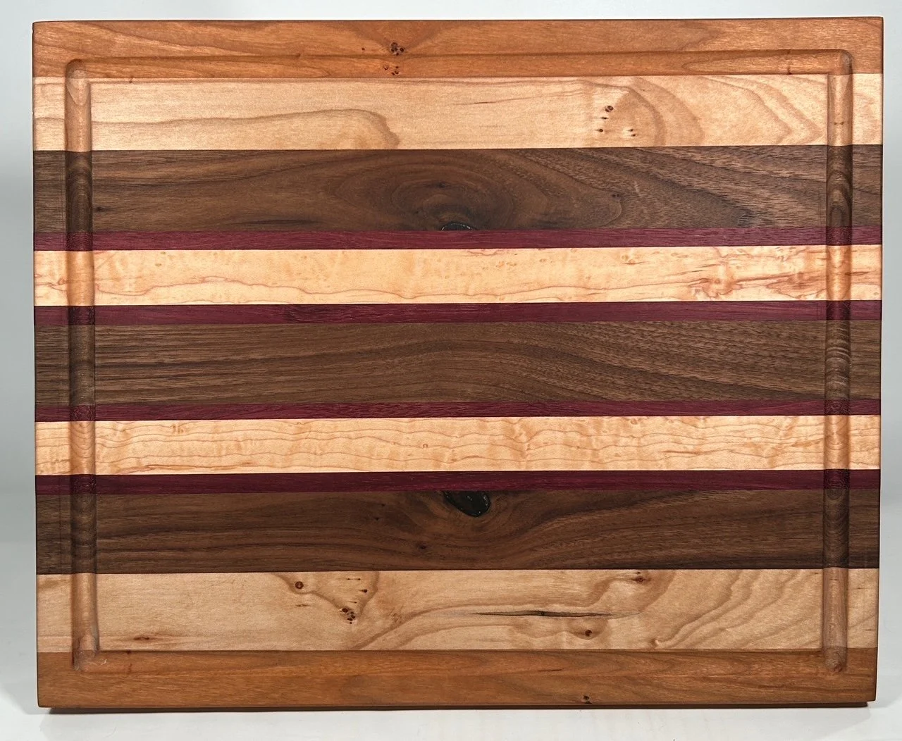 12.5" X 16" Striped Cutting Board made of Black Walnut