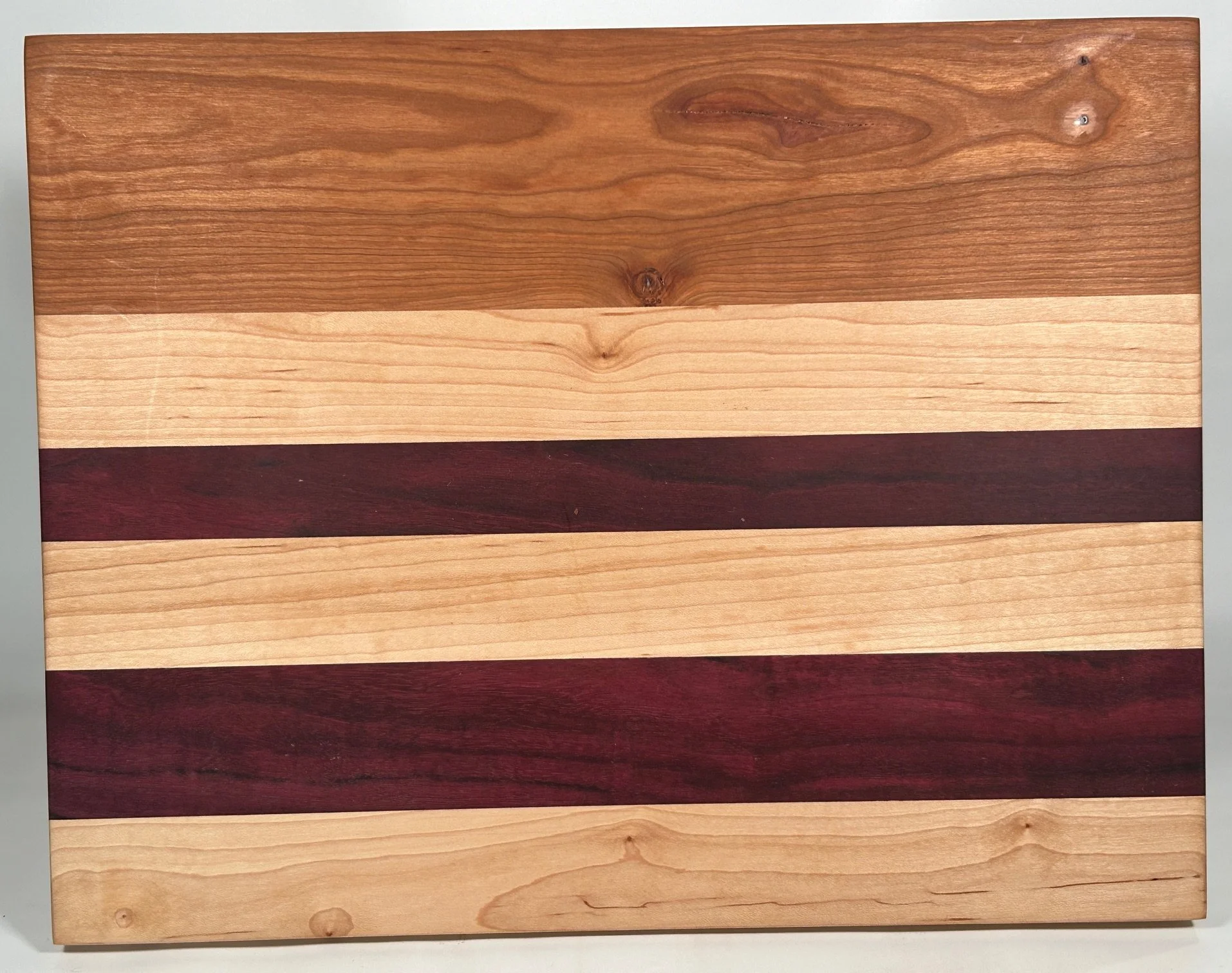 12.5" X 16" Striped Large Cutting Board Made of Cherry