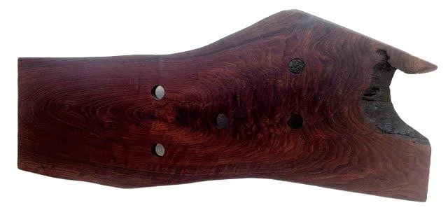 40" x 15" Black Walnut Wine Rack with spots for 5 wine bottles - Floor Mounted