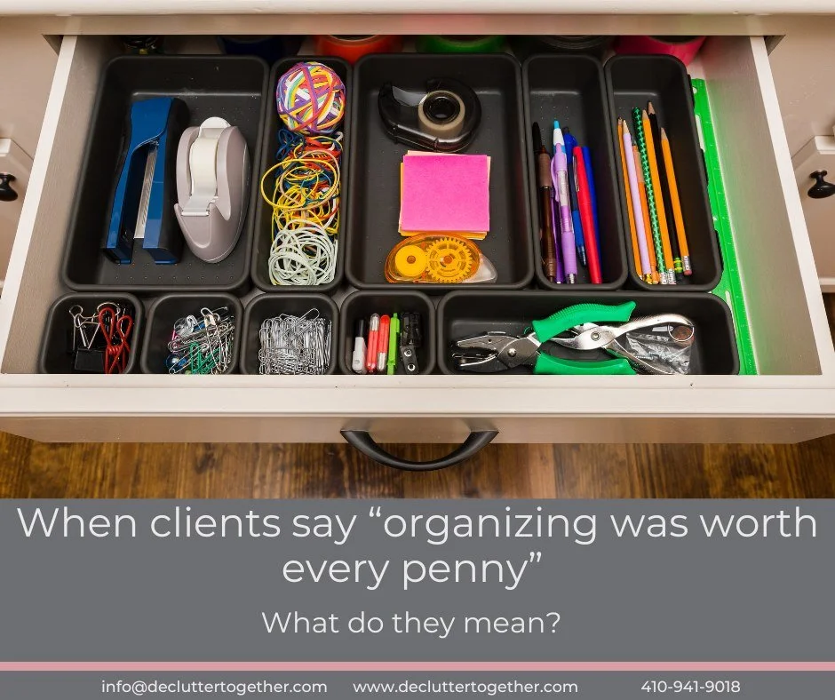 When clients say, &ldquo;organizing was worth every penny,&rdquo; what do they really mean? 💛

They&rsquo;re not just talking about bins and labels 🗄️&mdash;though those definitely help.

They&rsquo;re talking about:
✨ Feeling calmer at home
✔️ Not