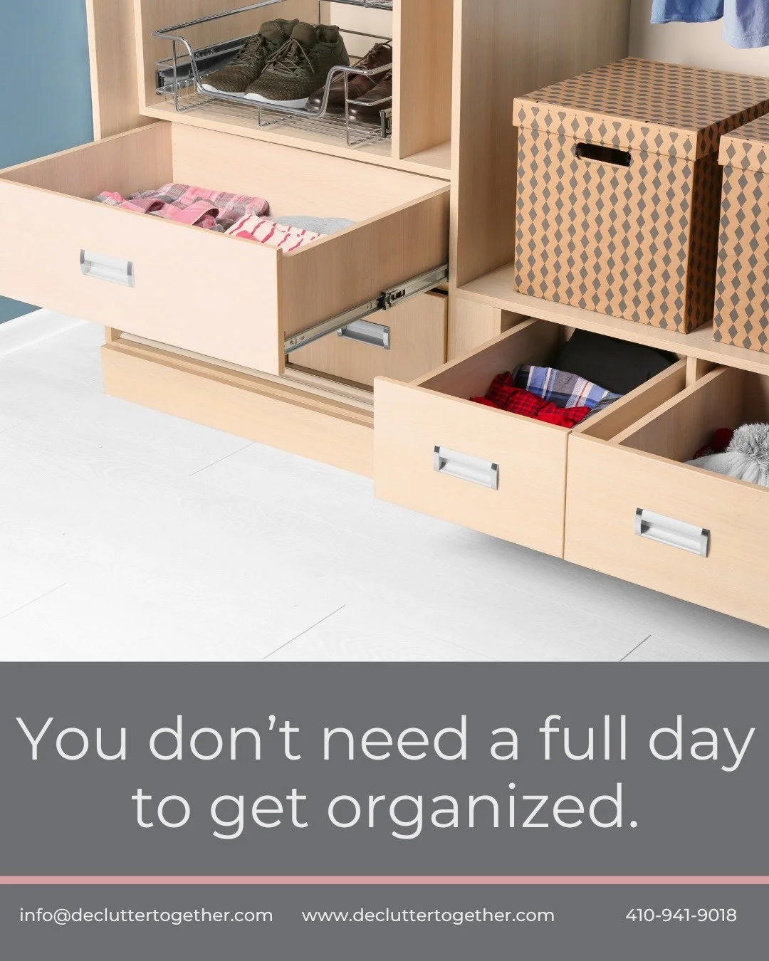 So many people wait for &ldquo;the right time&rdquo; to get organized &mdash;
a free day, a burst of energy, a quieter season.

That day rarely comes.

What does happen for many is this:
the clutter stays, and the stress quietly builds in the backgro