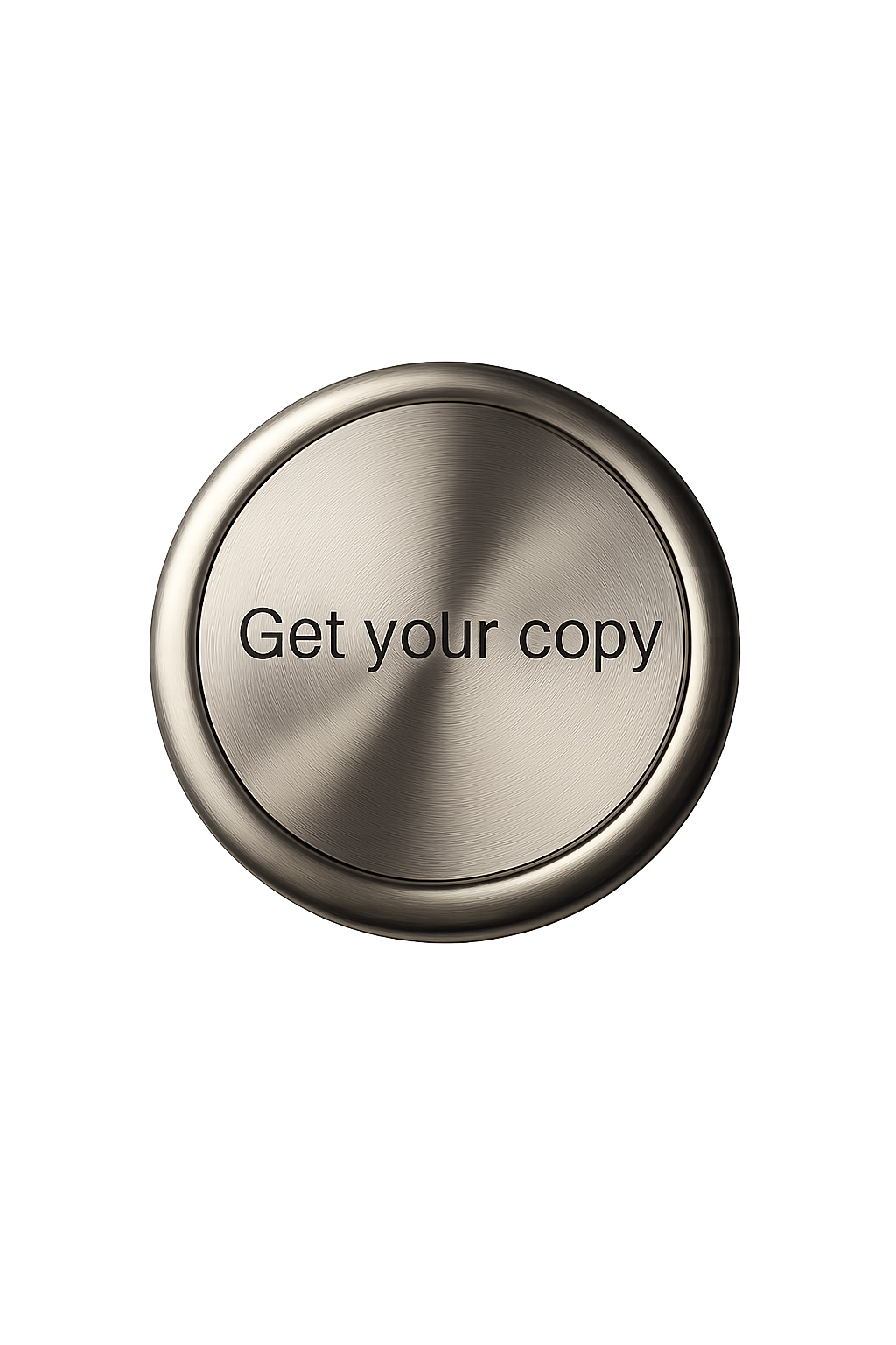 A metallic button with the text "Get your copy" on it, set against a dark background with colorful abstract light patterns.