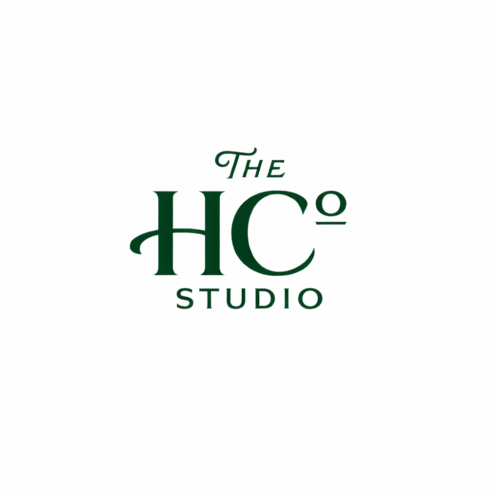 Logo of The HC Studio in green text on a white background.