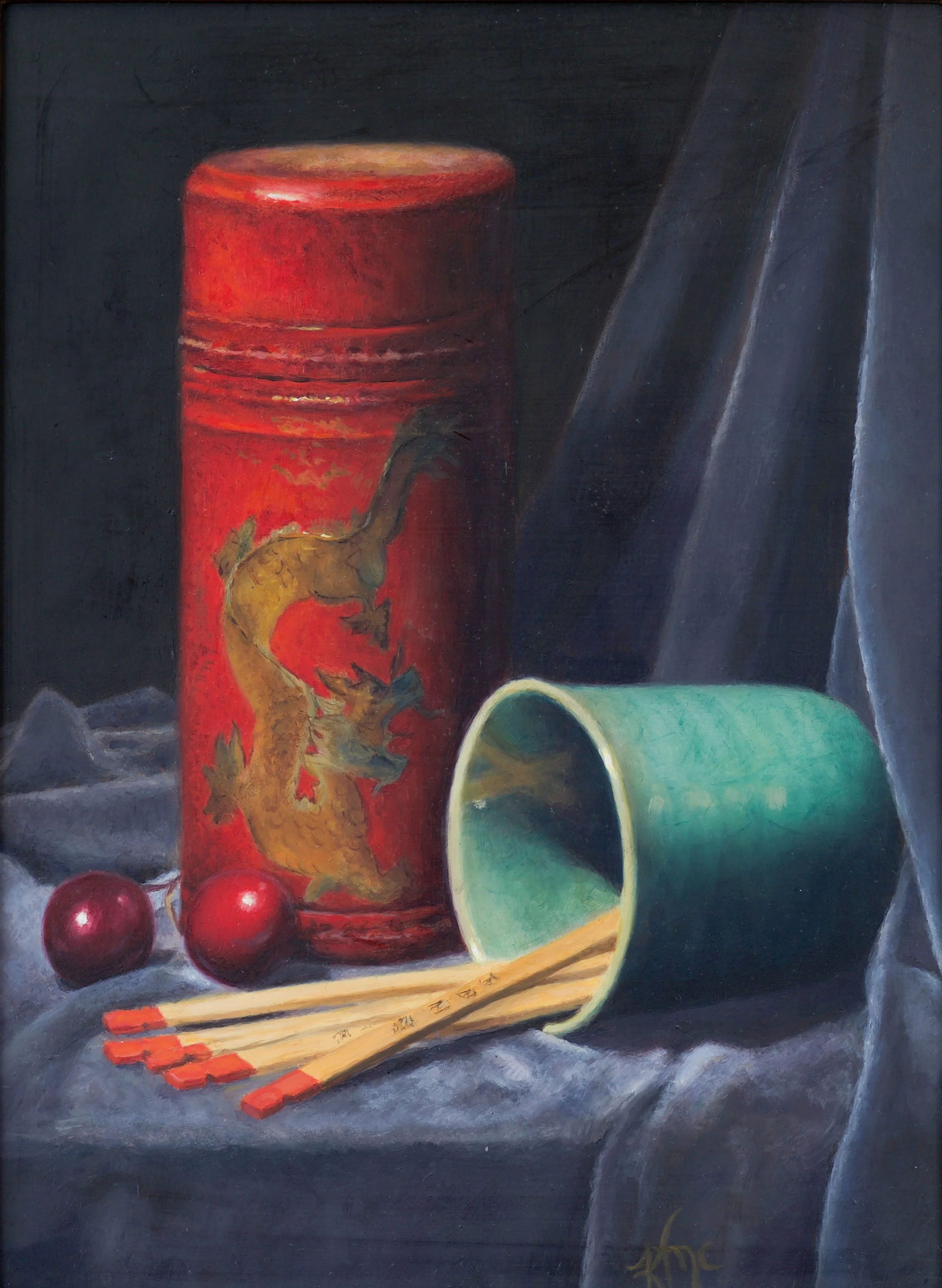 'Cherries Series #1' 9"x12" Oil on Panel