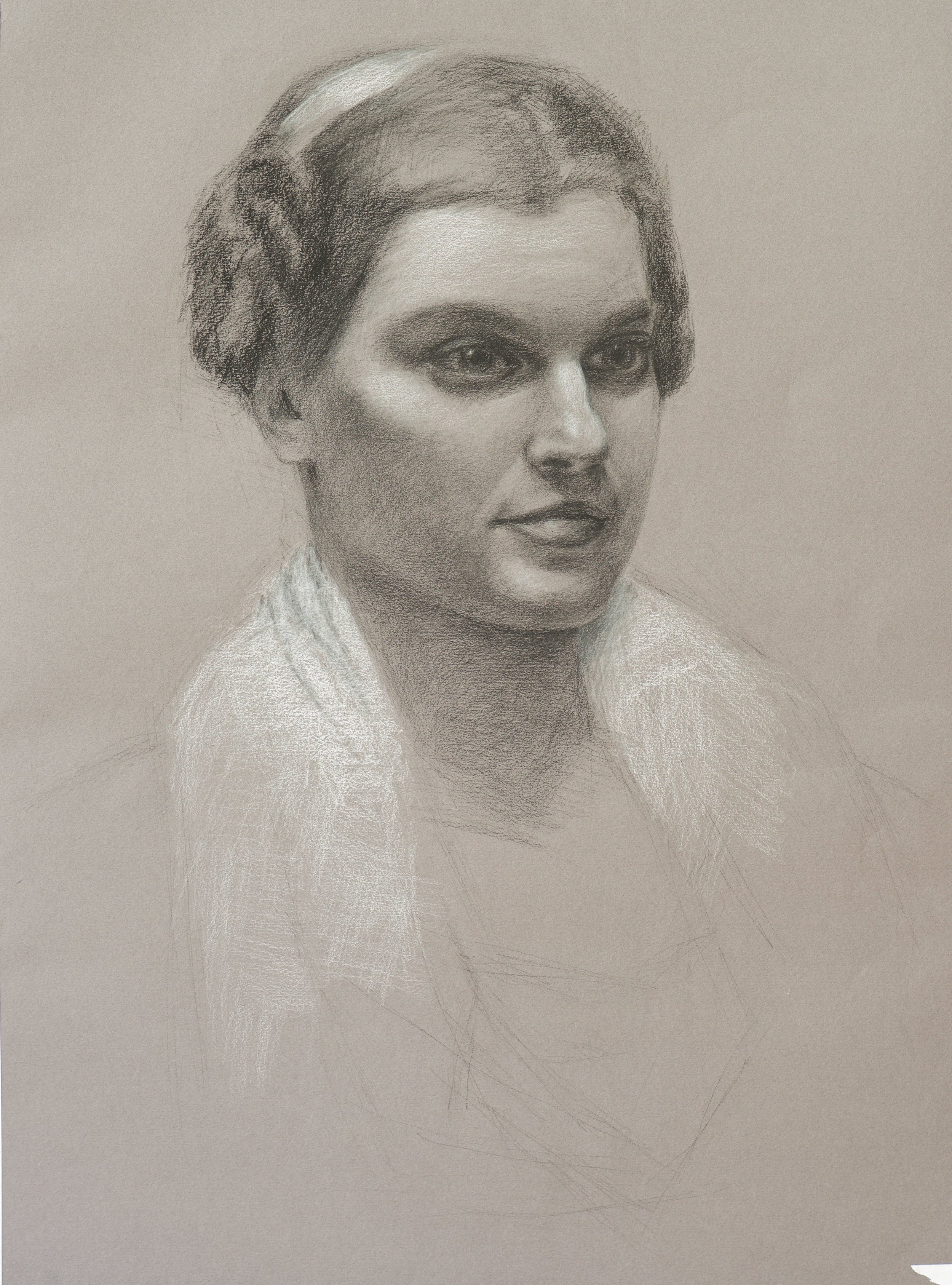 'Model #5' 12"x16" Charcoal on Paper