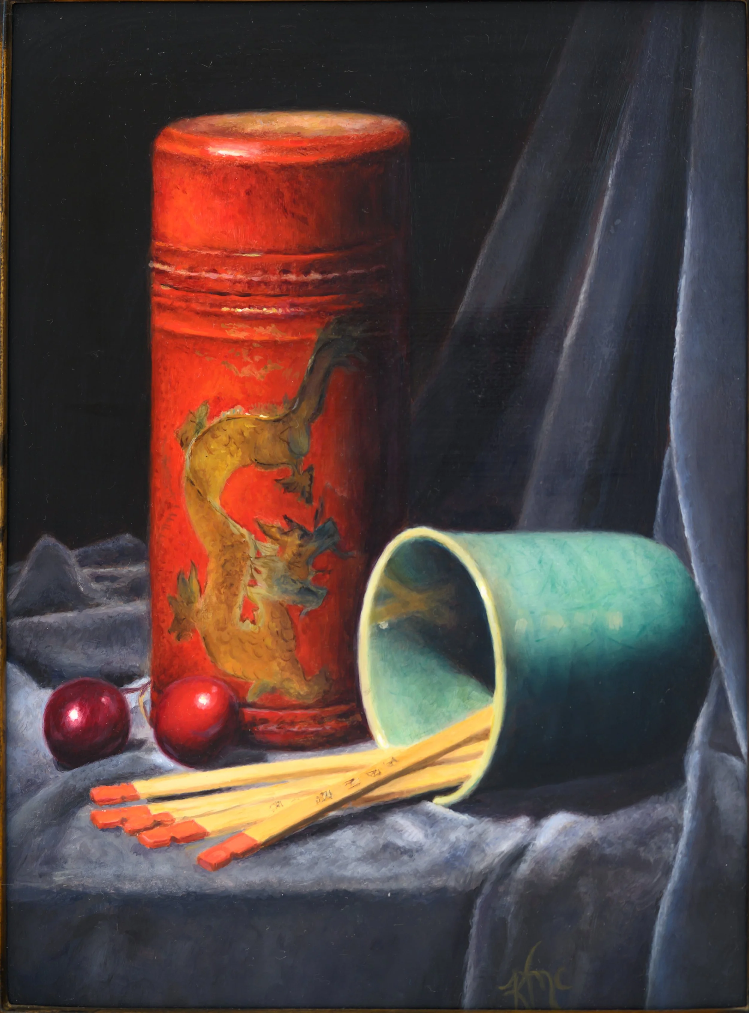 'Cherries Series #1' 9"x12" Oil on Panel