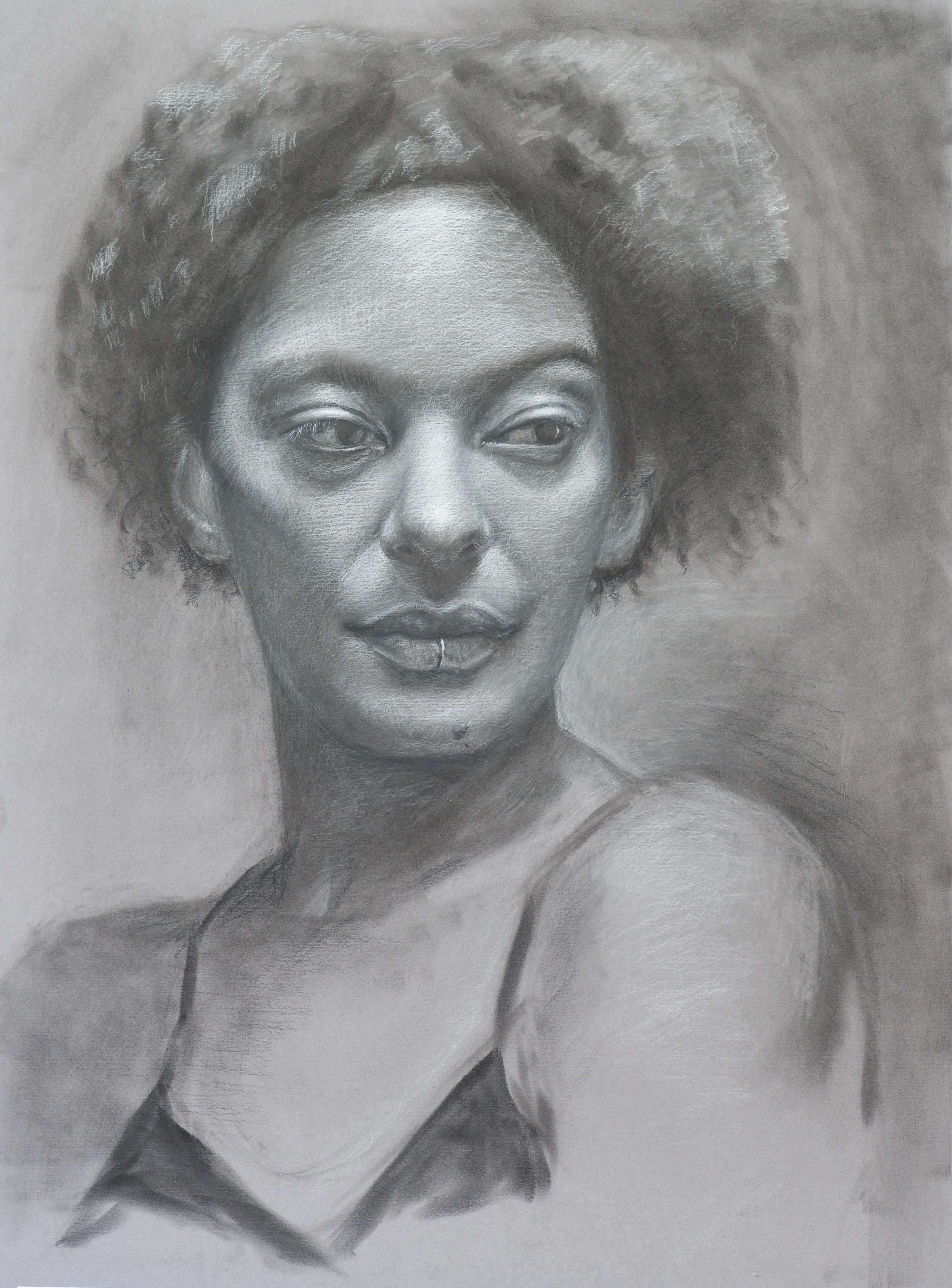 'Model #2' 14"x18" Charcoal on Paper