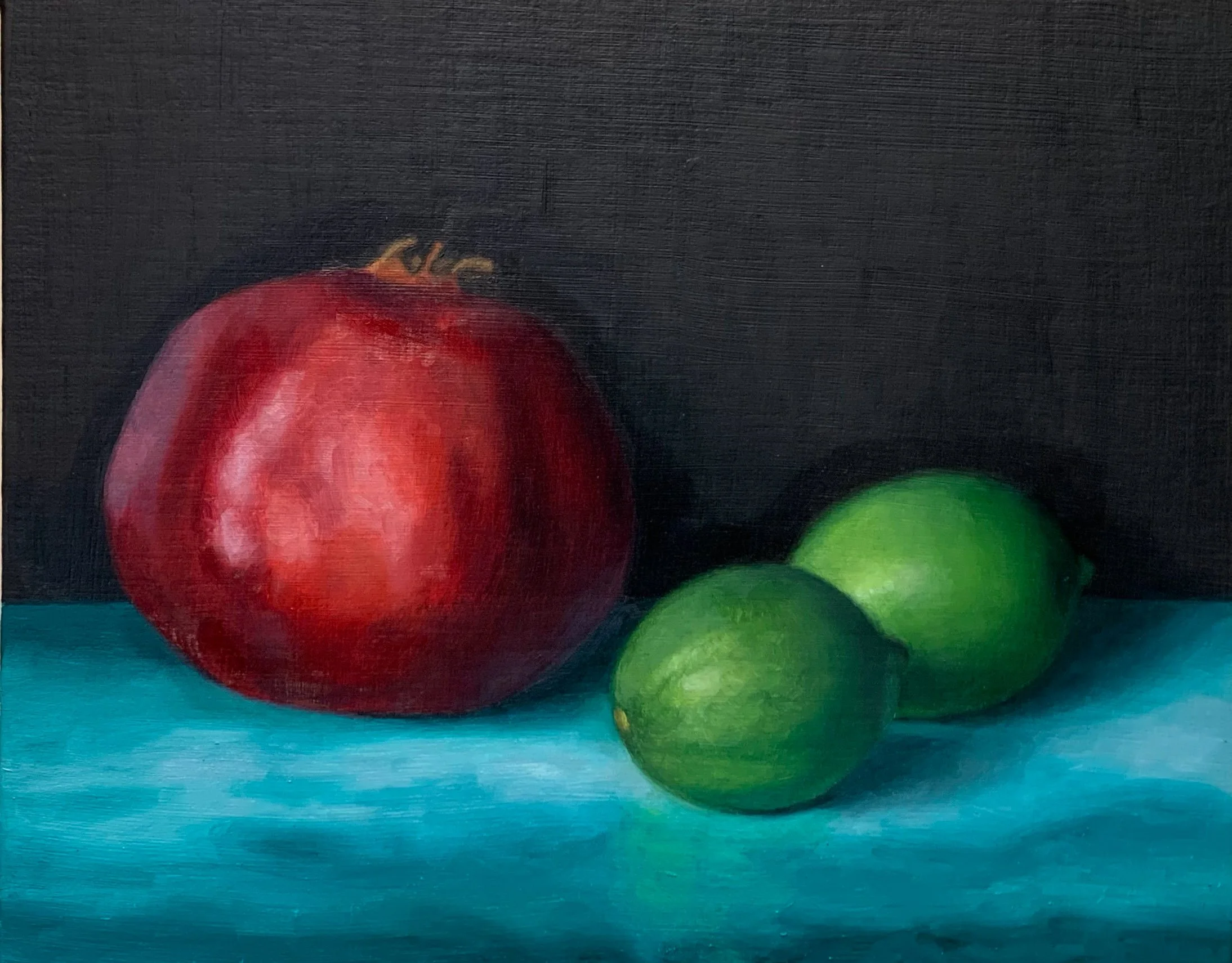'Pomegranate & Limes' 7"x5" Oil on Panel