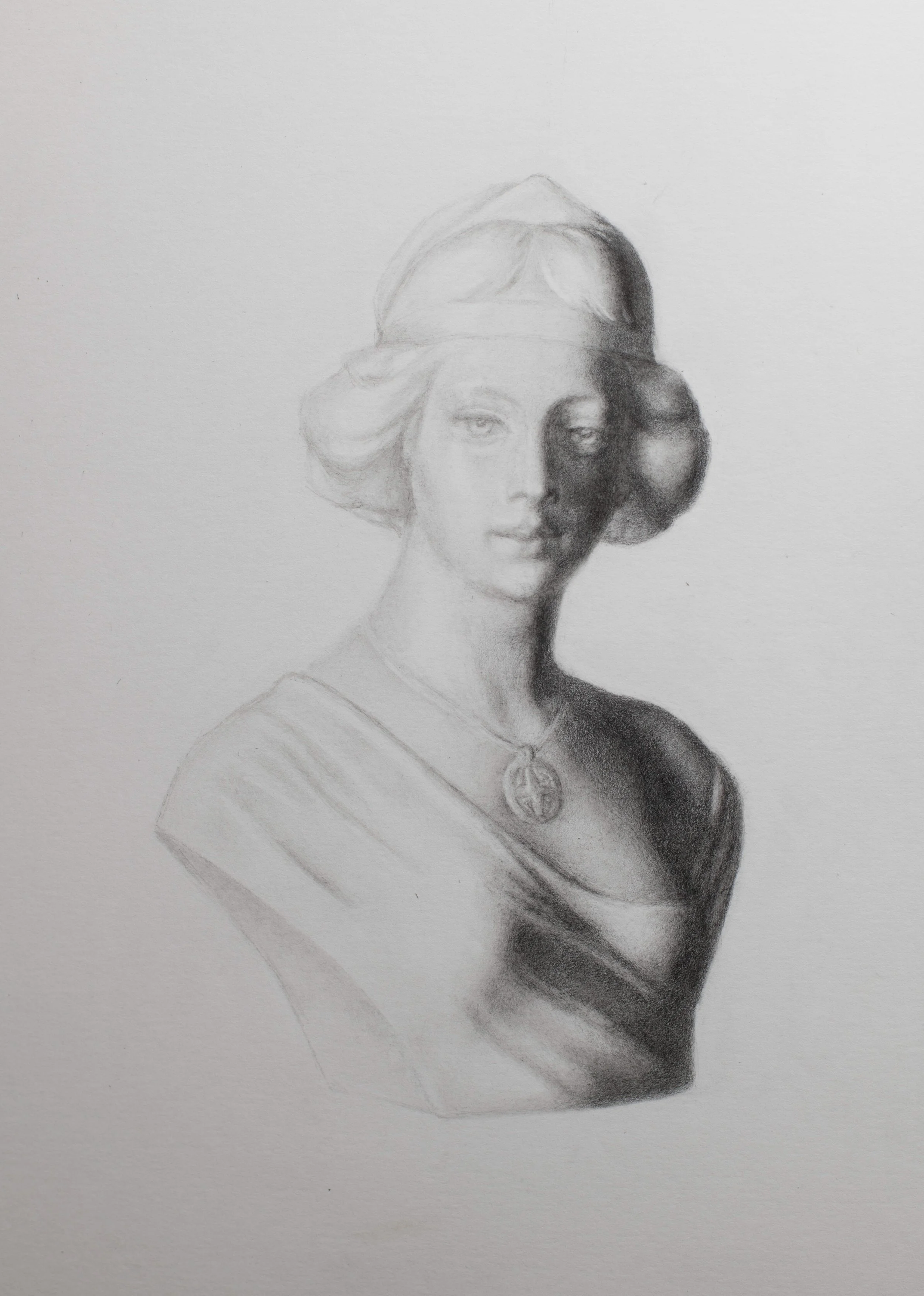 'Marble Bust' 8"x10" on Paper