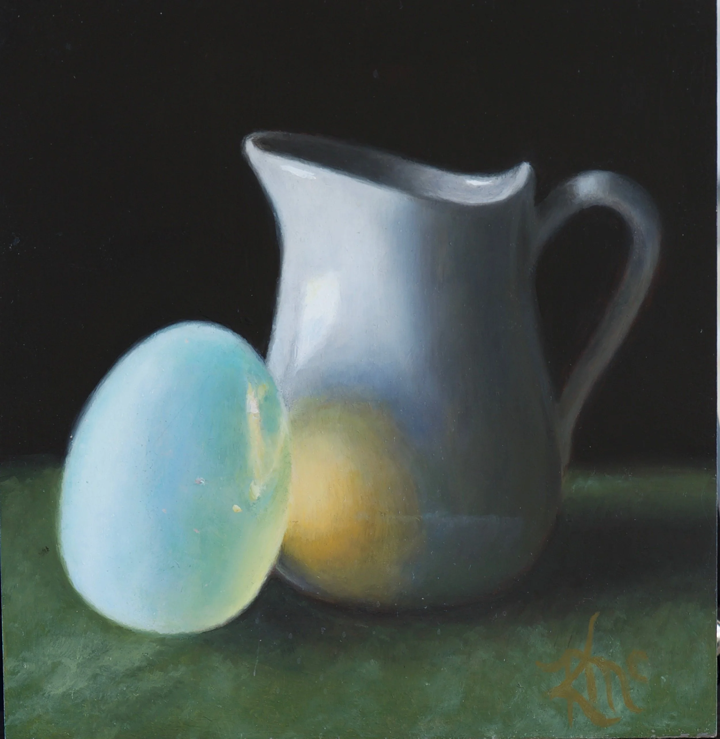 'Egg & Pitcher' 6"x6" Oil on Panel