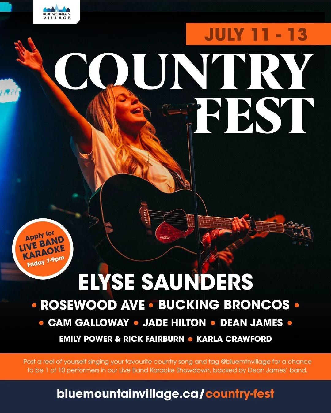 Blue Mountain Country Fest Live Band Karaoke